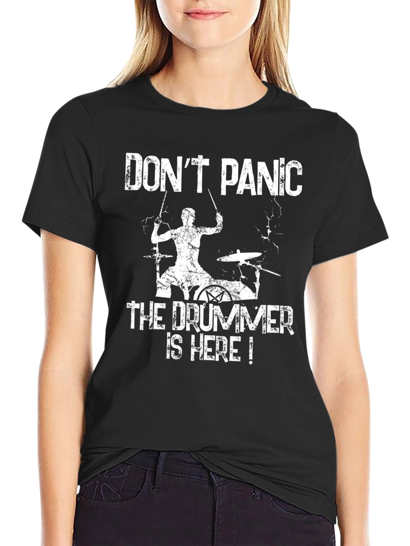 Dont Panic Drummer T-Shirt - Funny Musician Tee