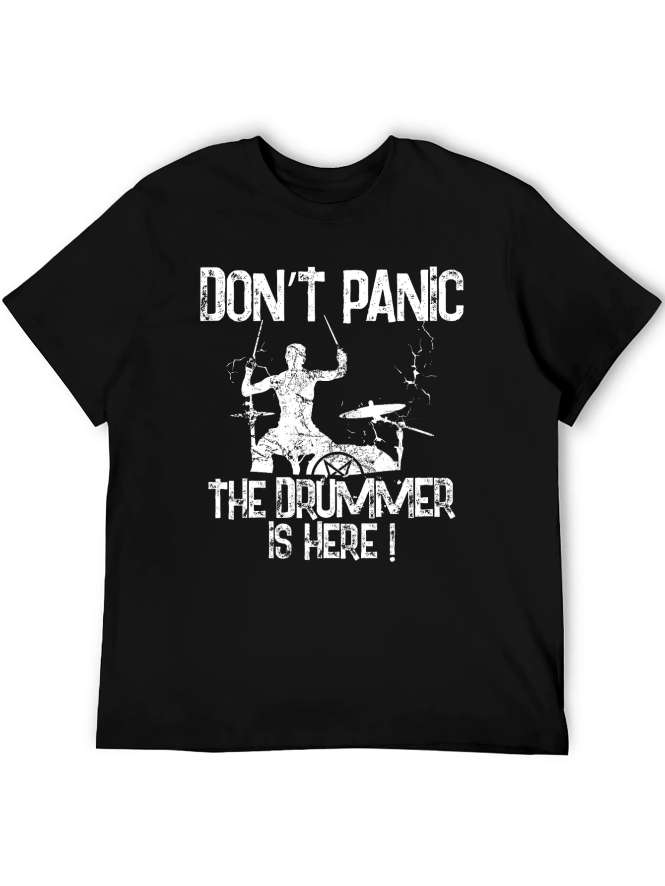 Dont Panic Drummer T-Shirt - Funny Musician Tee