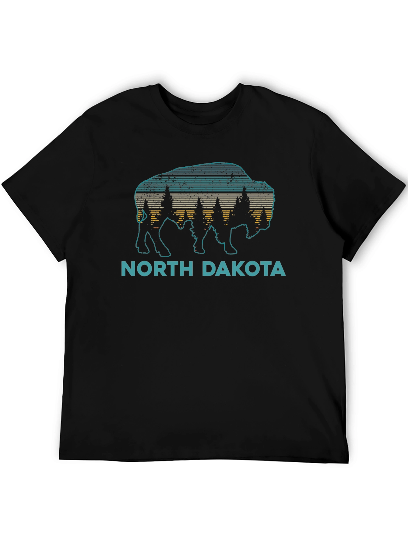 North Dakota Buffalo Retro Graphic T-Shirt