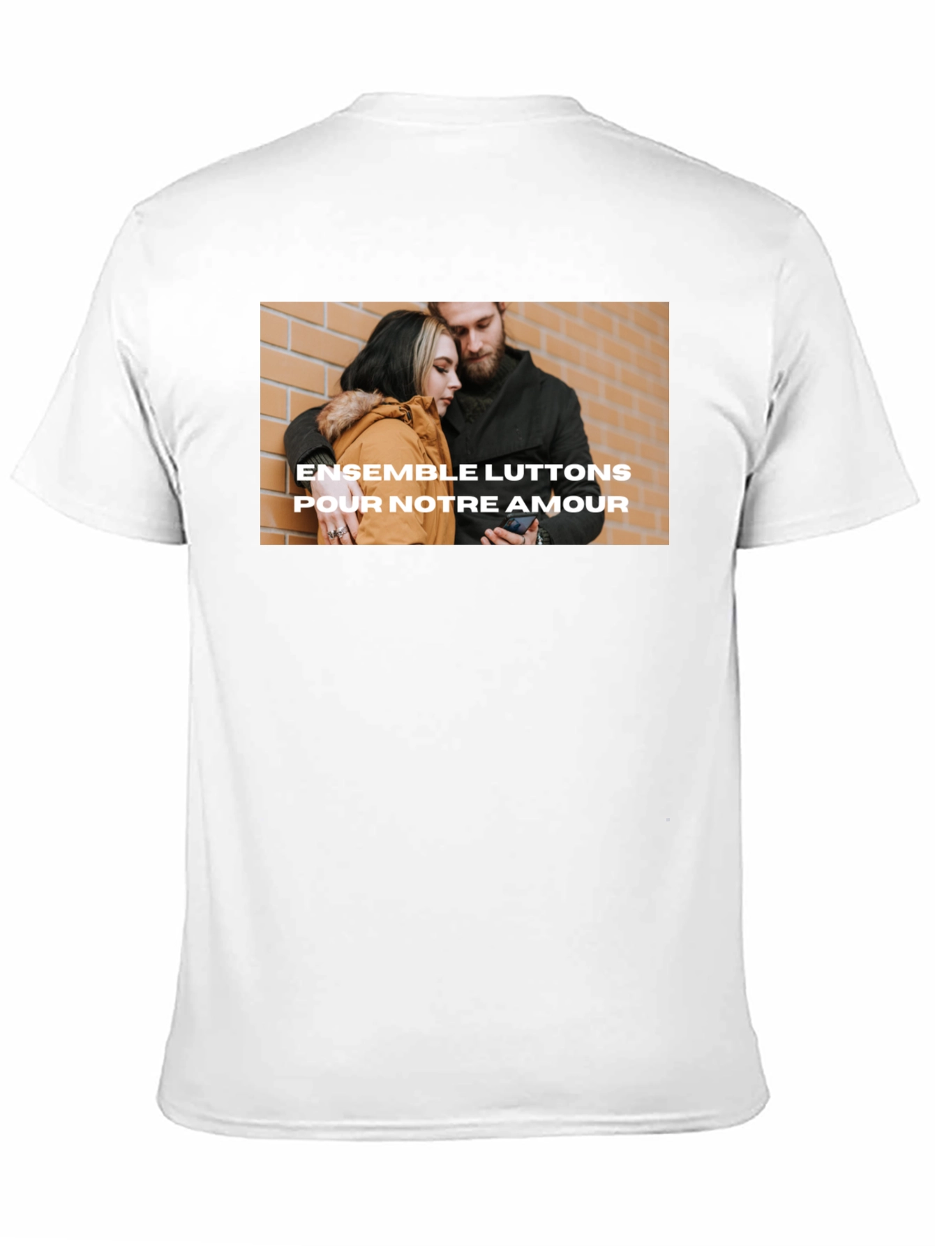 Trendy Black Tee with Love Graphic