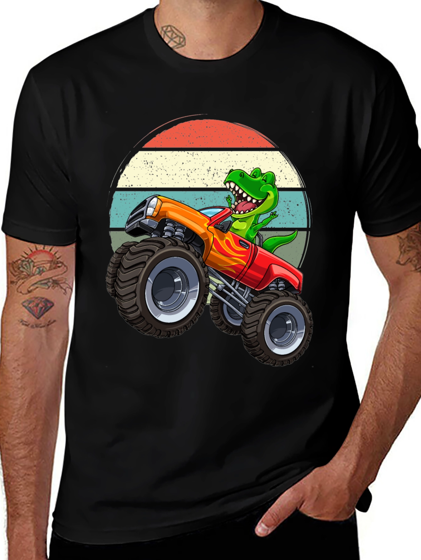 Dino Monster Truck Graphic T-Shirt