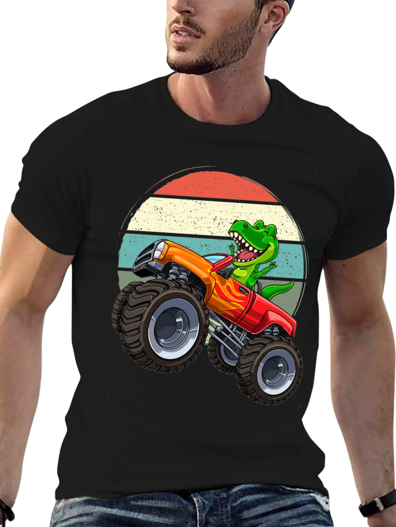Dino Monster Truck Graphic T-Shirt
