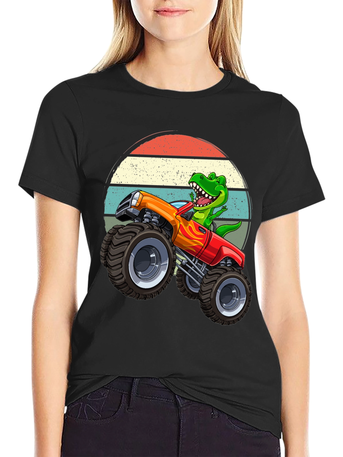Dino Monster Truck Graphic T-Shirt