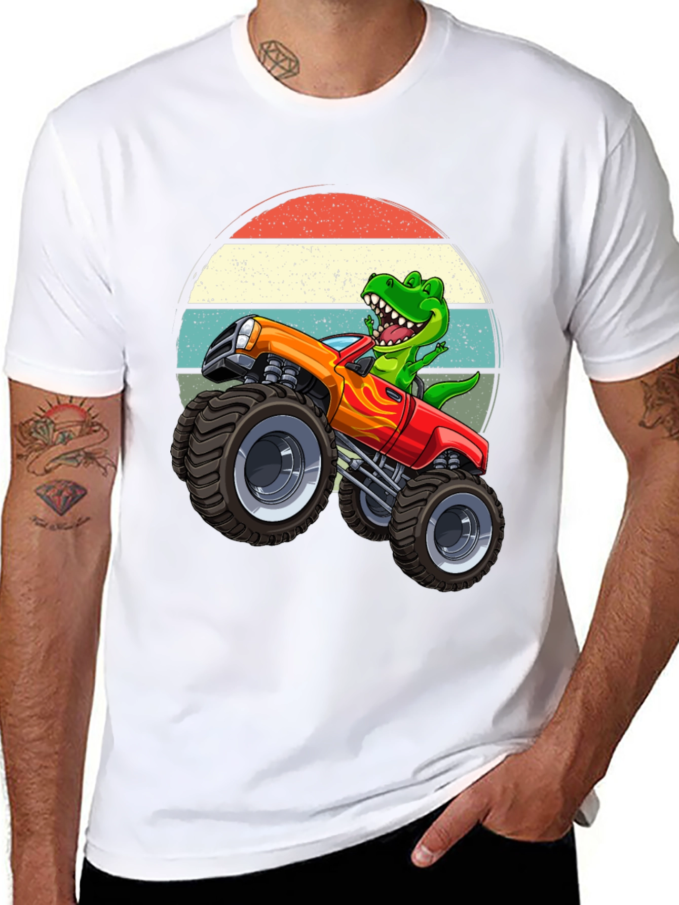 Dino Monster Truck Graphic T-Shirt