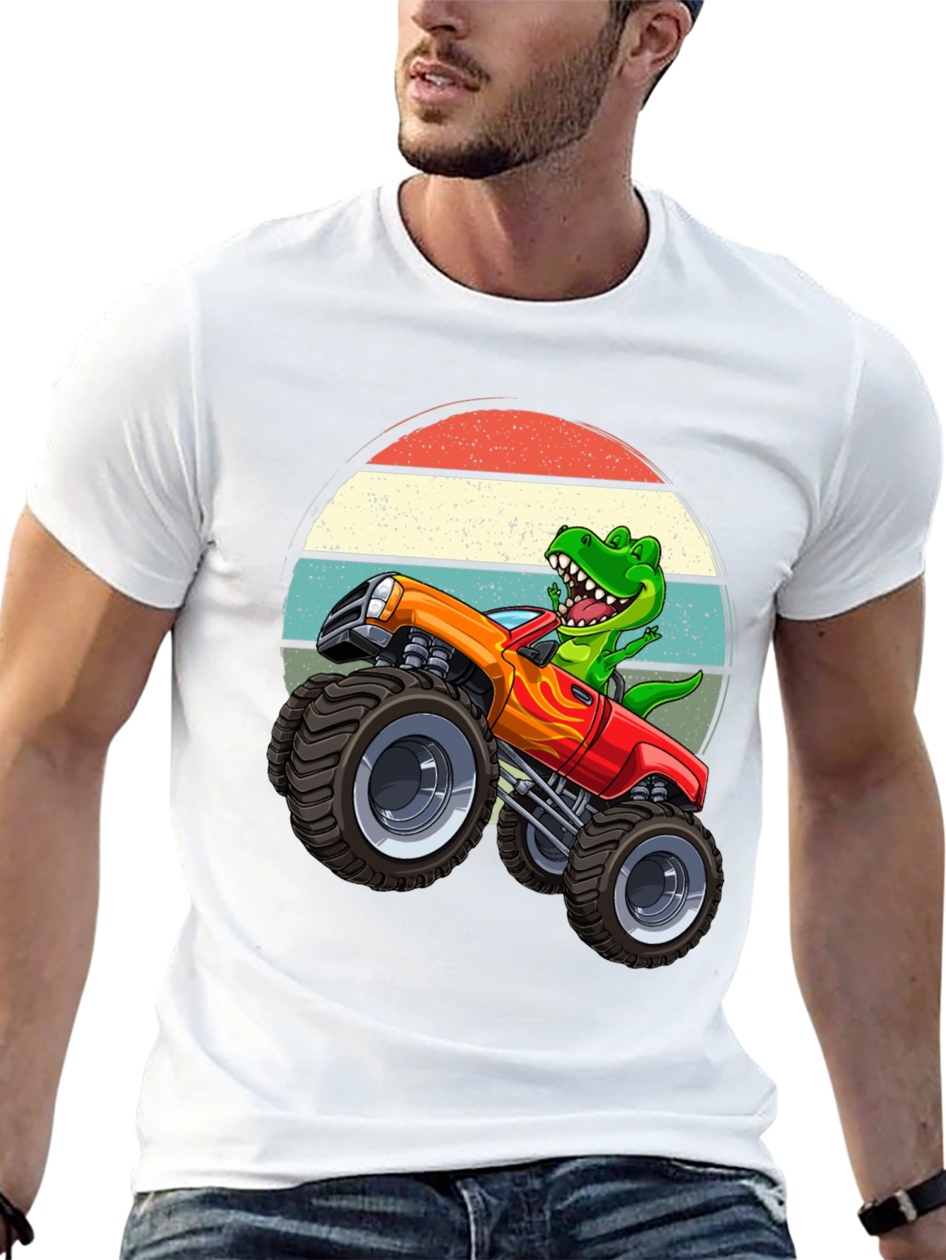 Dino Monster Truck Graphic T-Shirt