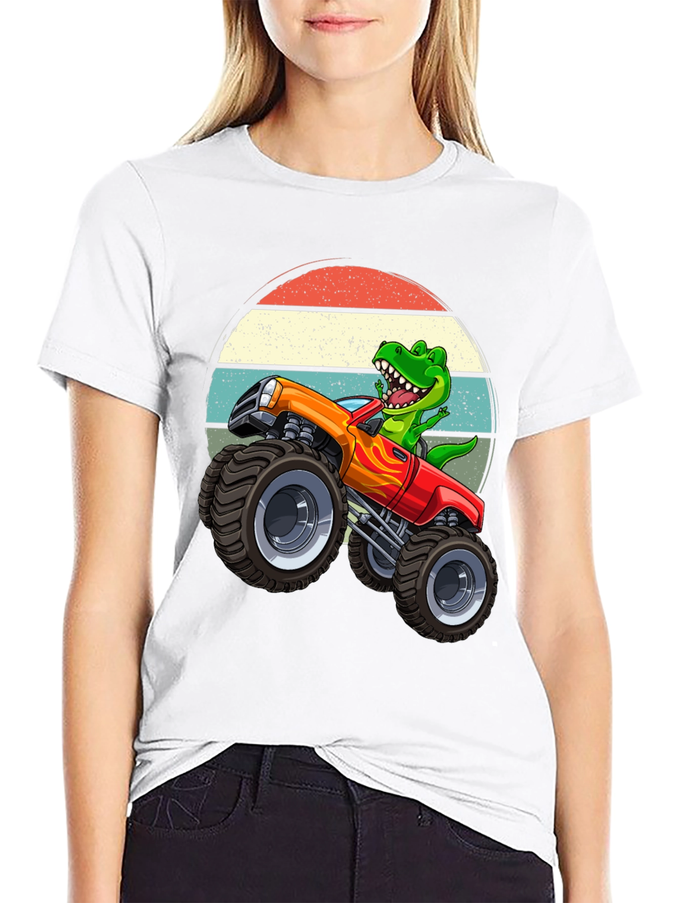 Dino Monster Truck Graphic T-Shirt