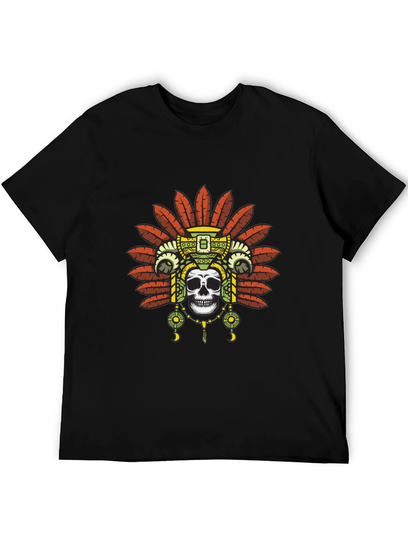 Skull Headdress Graphic Tee - Black T-Shirt