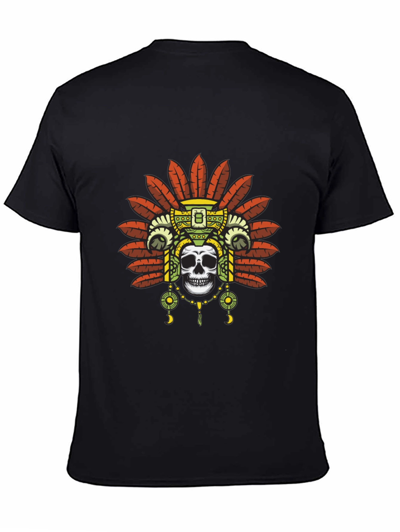 Skull Headdress Graphic Tee - Black T-Shirt