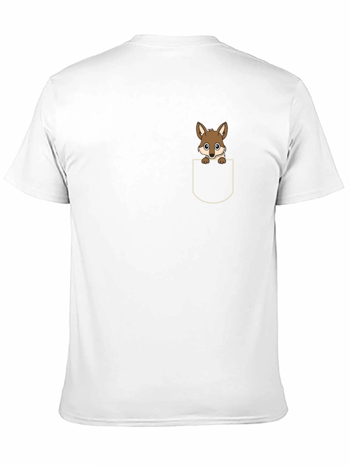 Cute Pocket Fox T-Shirt - Black