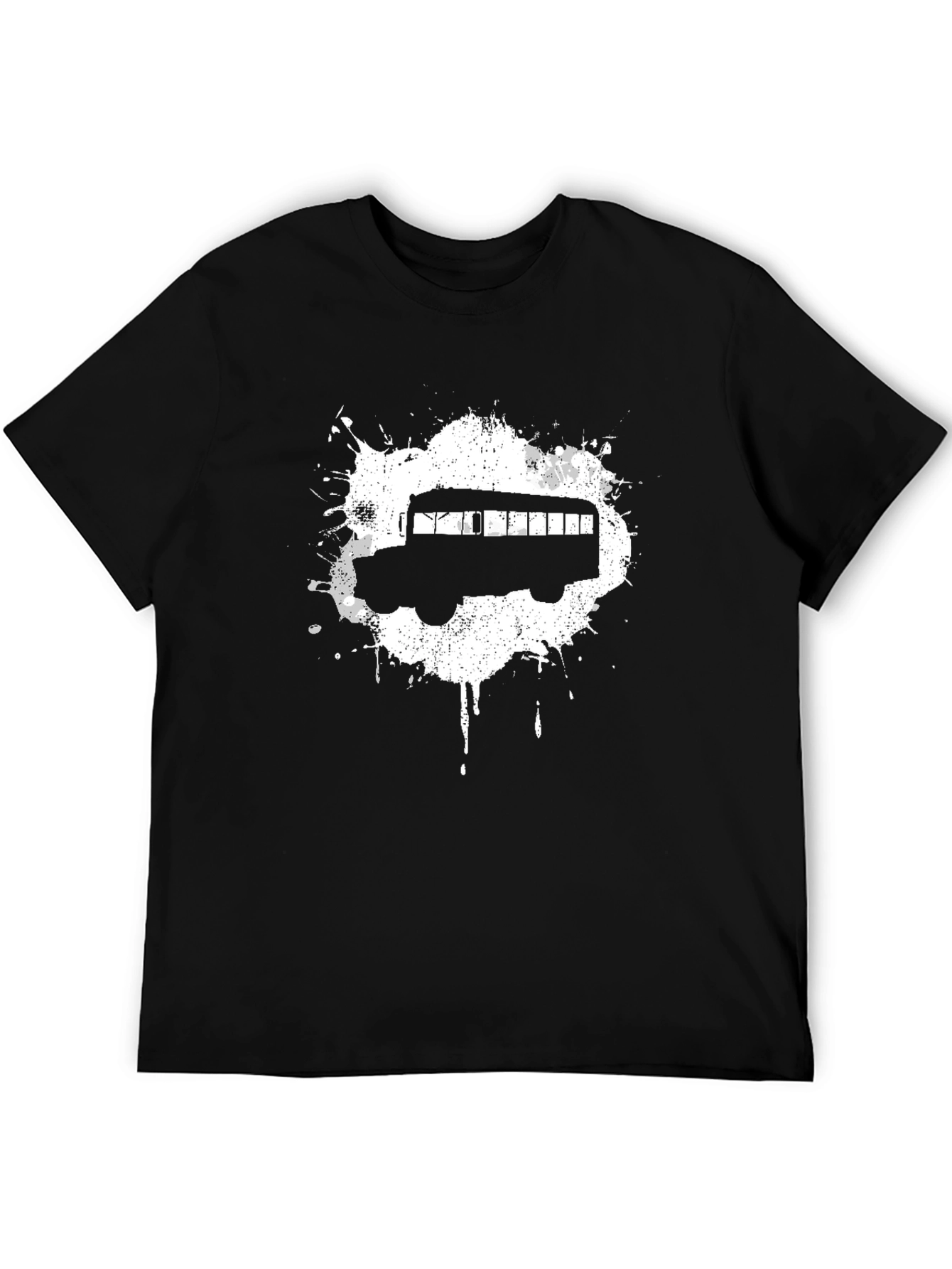 Cool Black Bus Graphic T-Shirt