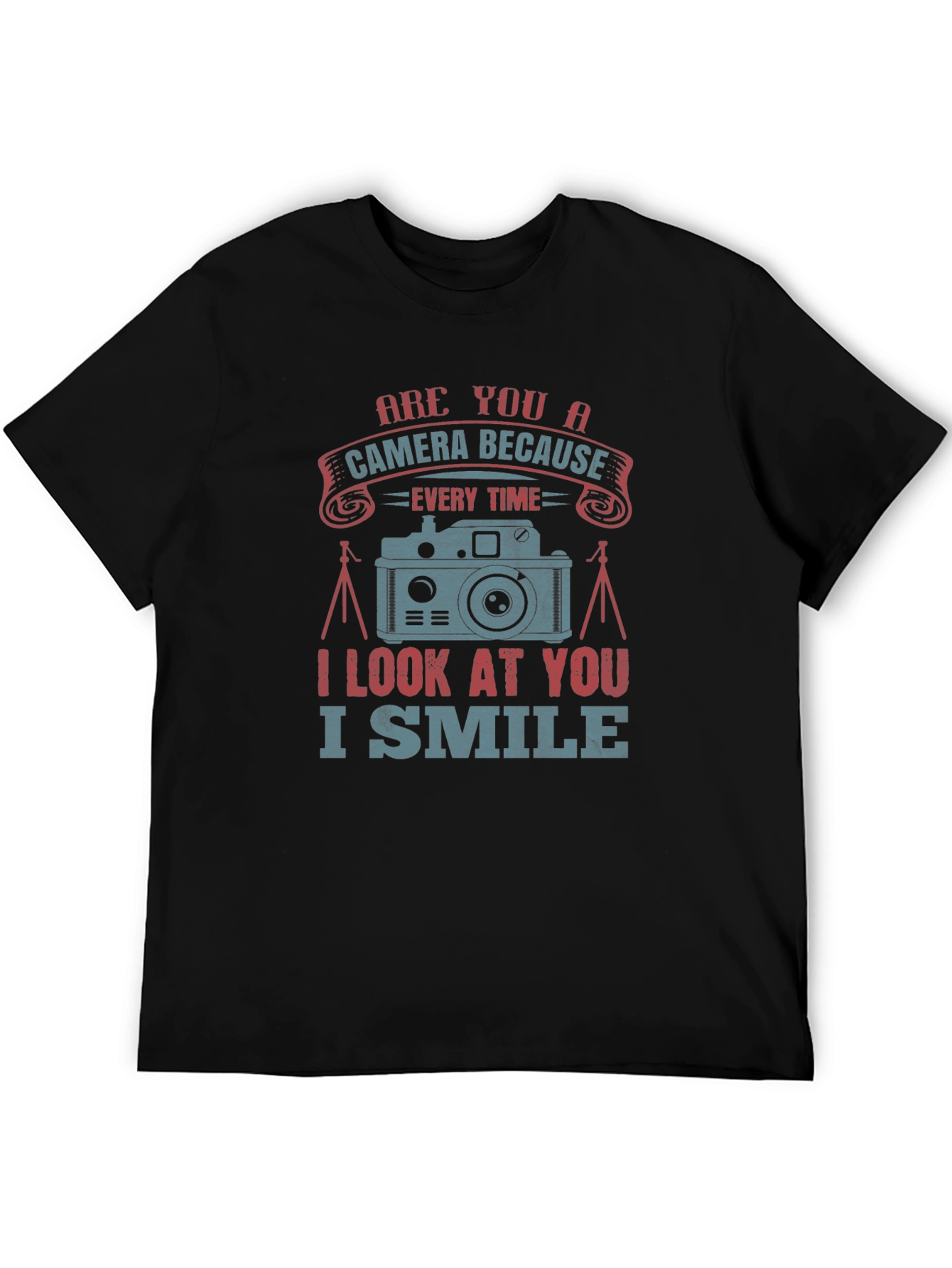 Camera Smile Graphic Tee - Black