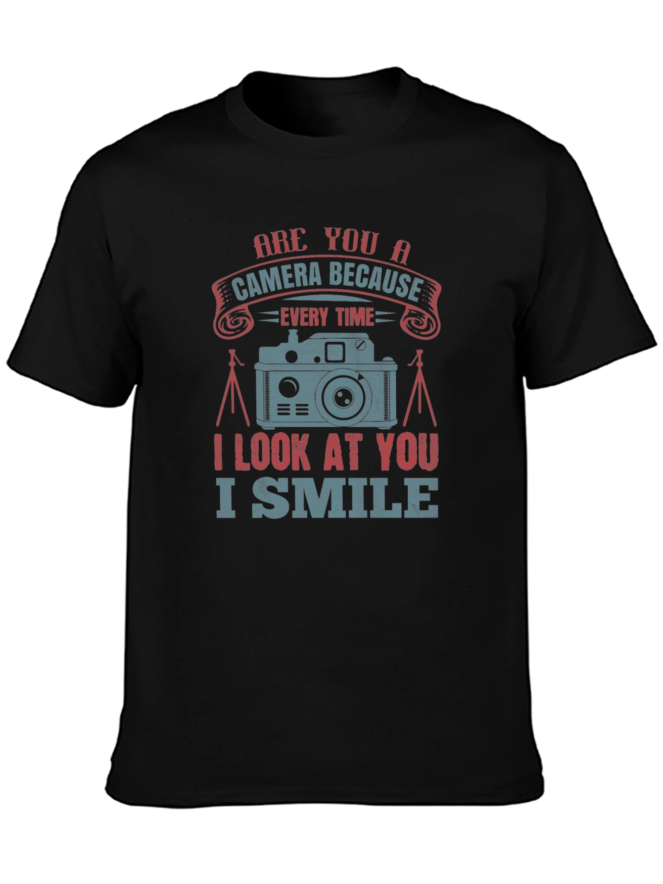 Camera Smile Graphic Tee - Black