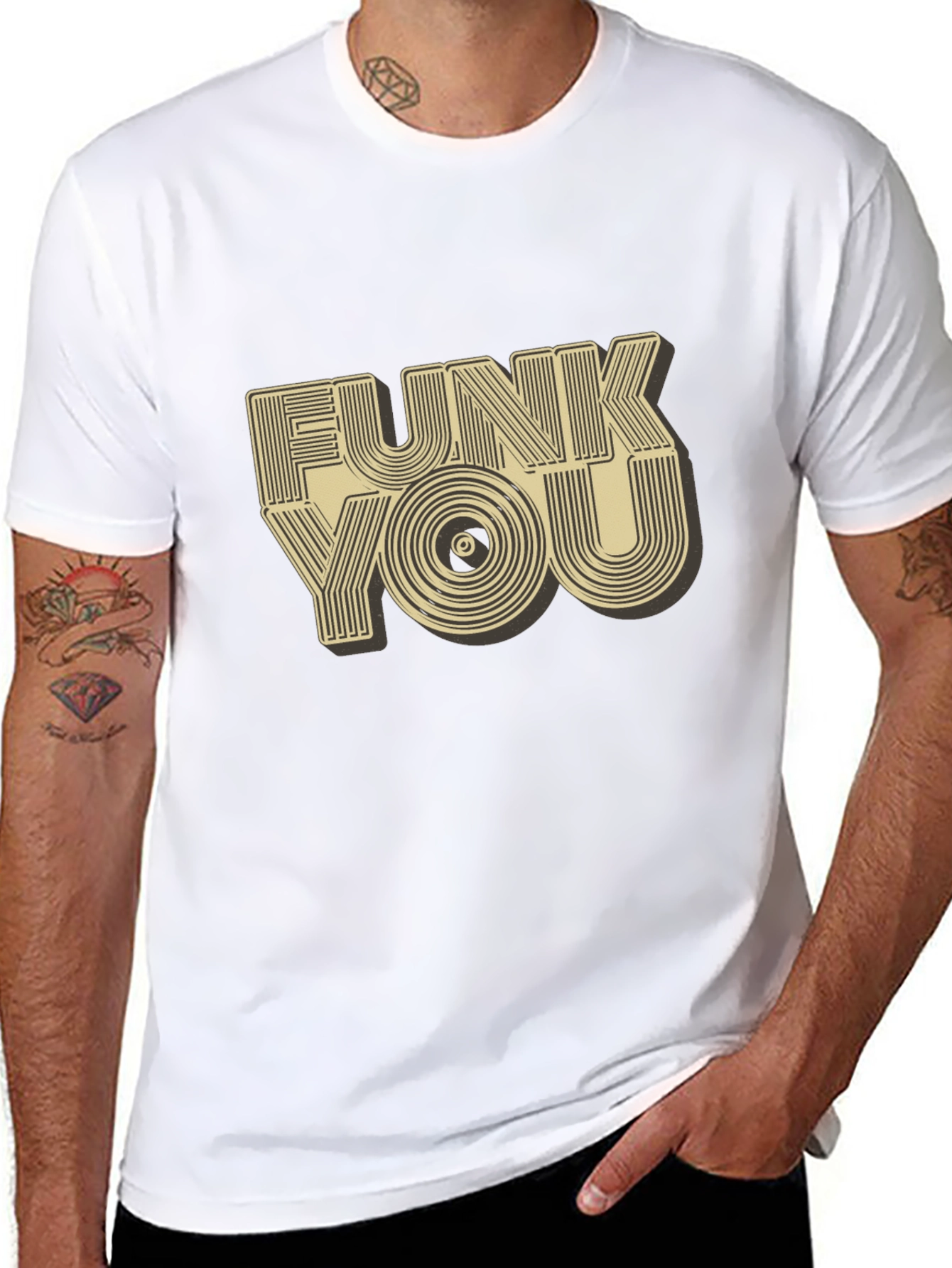 Funky Record Style Graphic T-Shirt