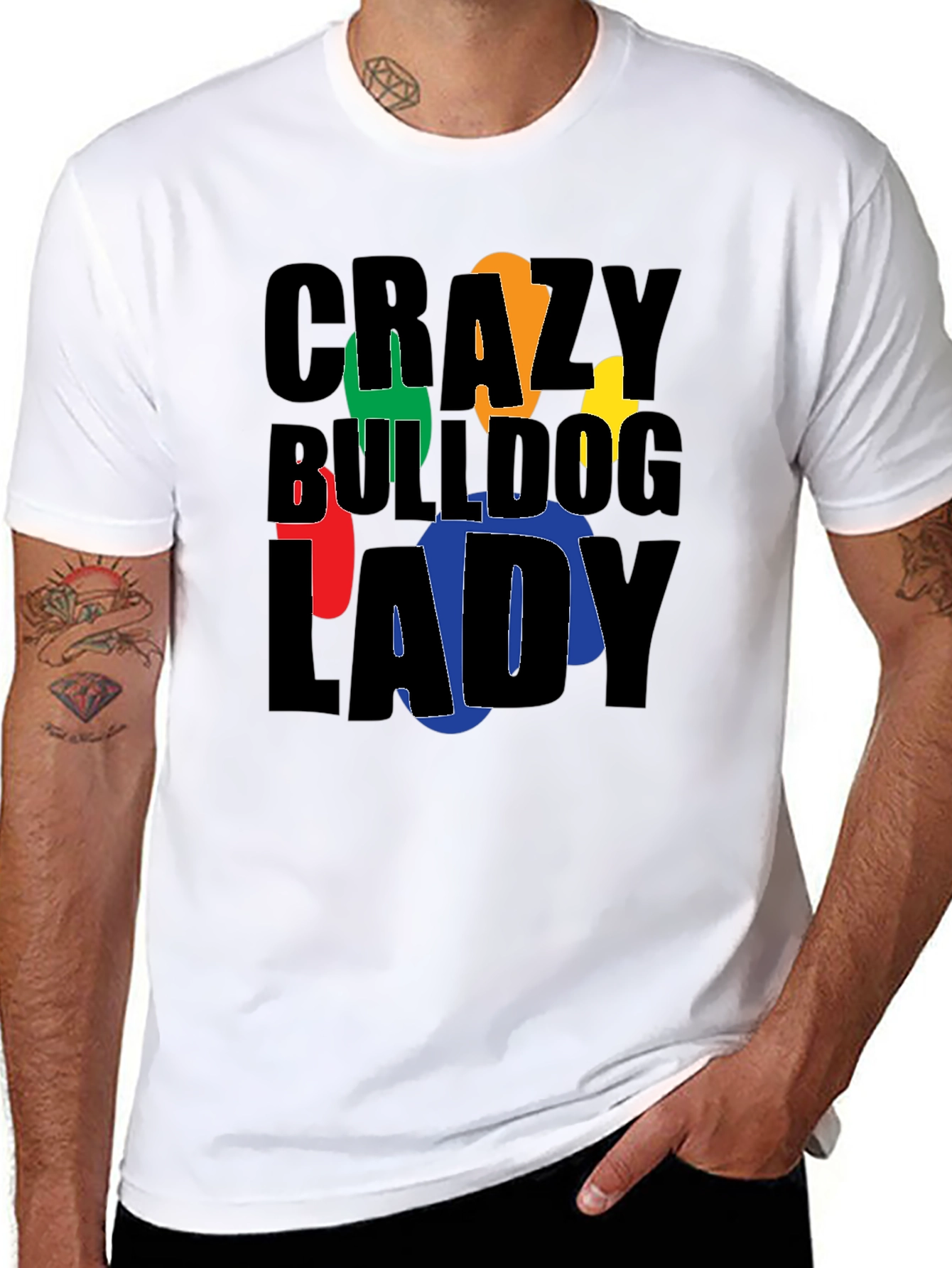 Crazy Bulldog Lady Graphic T-Shirt