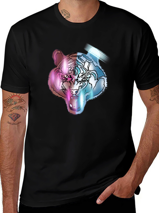 Neon Tiger Graphic Tee - Unisex Black T-Shirt