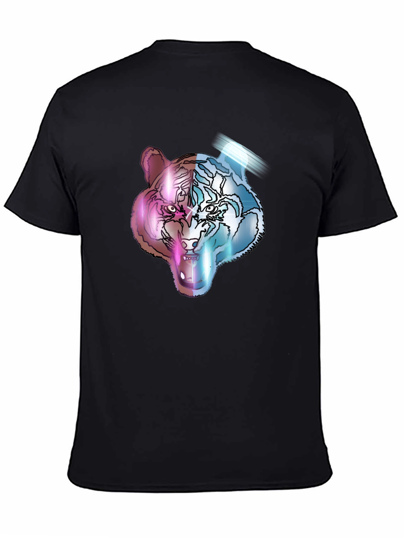 Neon Tiger Graphic Tee - Unisex Black T-Shirt
