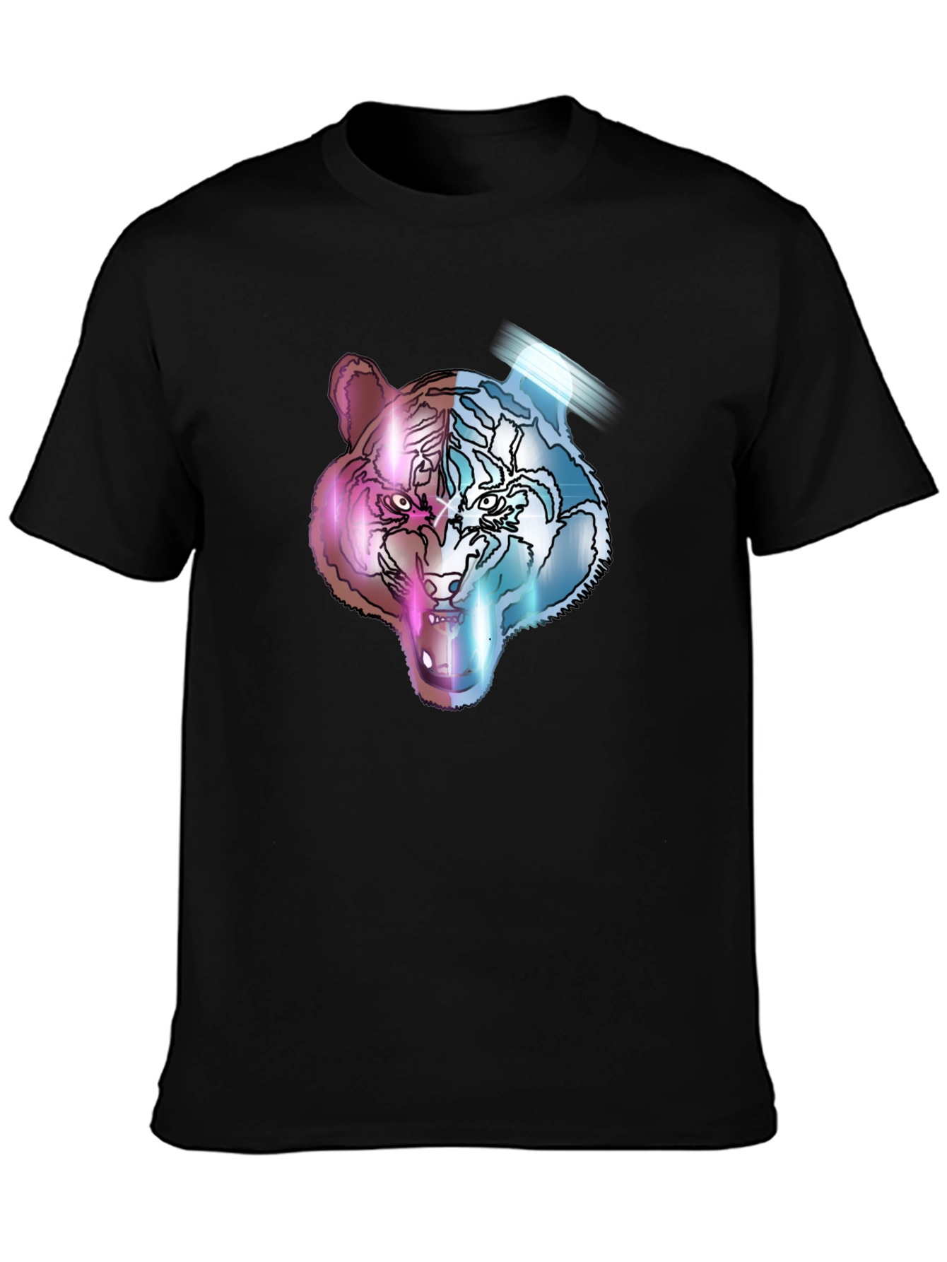 Neon Tiger Graphic Tee - Unisex Black T-Shirt