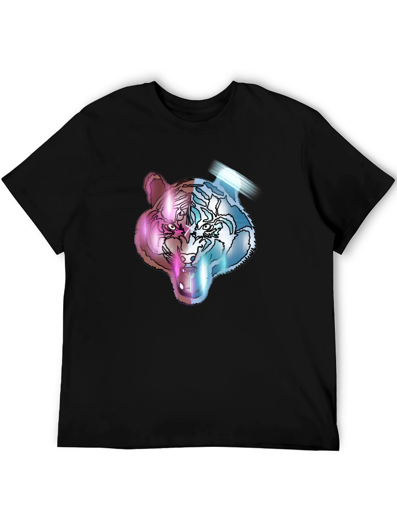 Neon Tiger Graphic Tee - Unisex Black T-Shirt