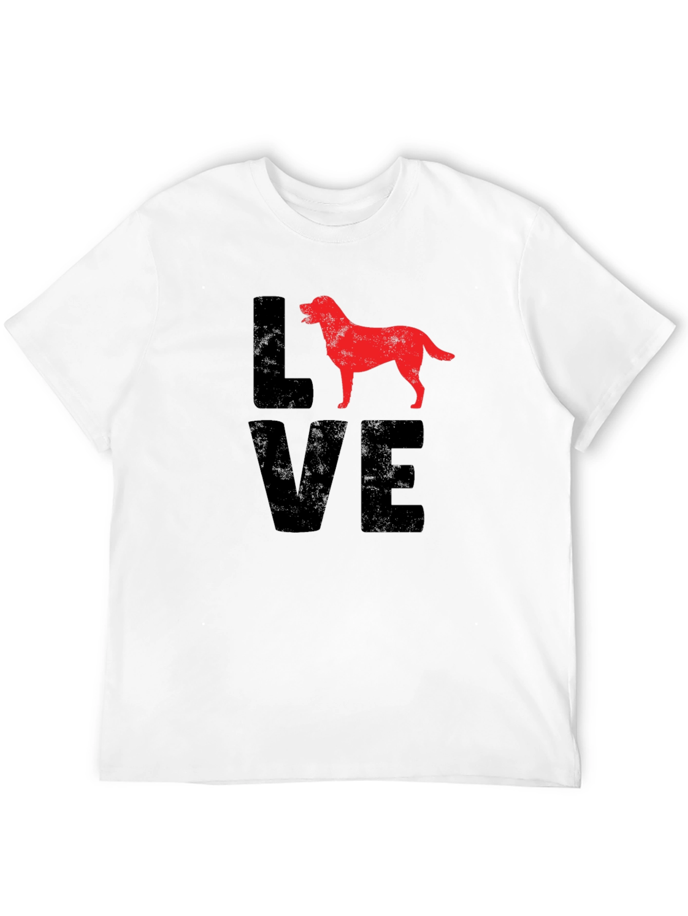 Love Dog Graphic Tee - Black Cotton Casual T-Shirt