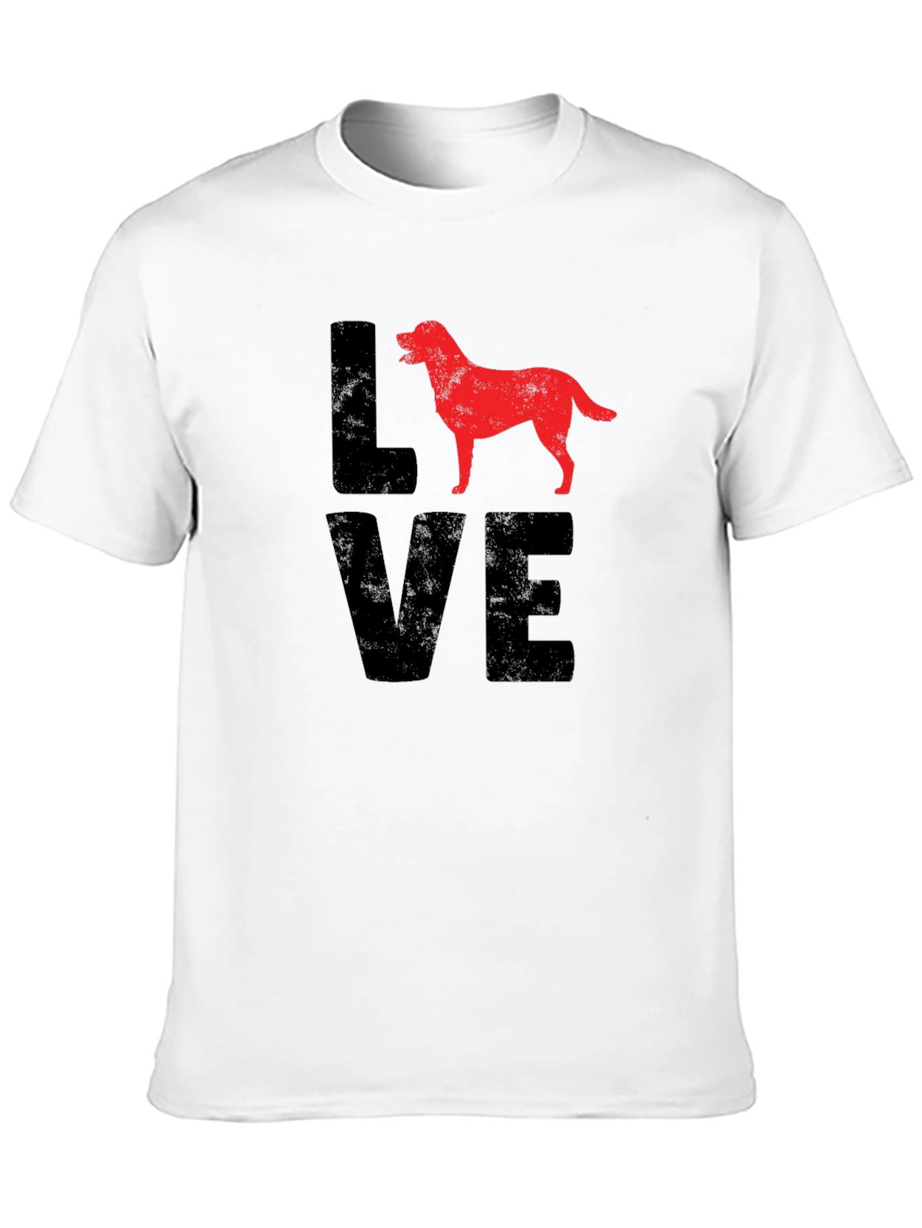 Love Dog Graphic Tee - Black Cotton Casual T-Shirt