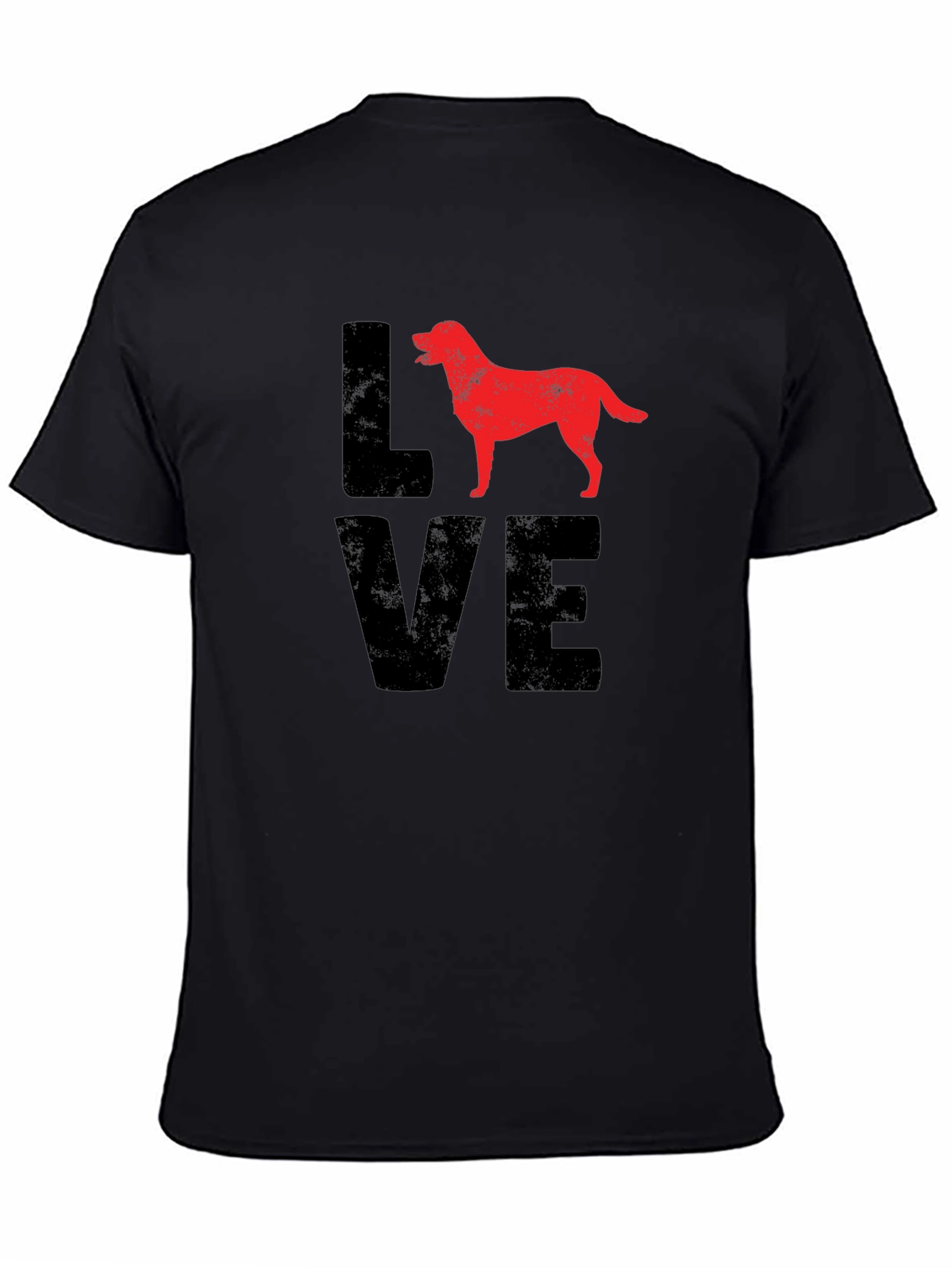 Love Dog Graphic Tee - Black Cotton Casual T-Shirt