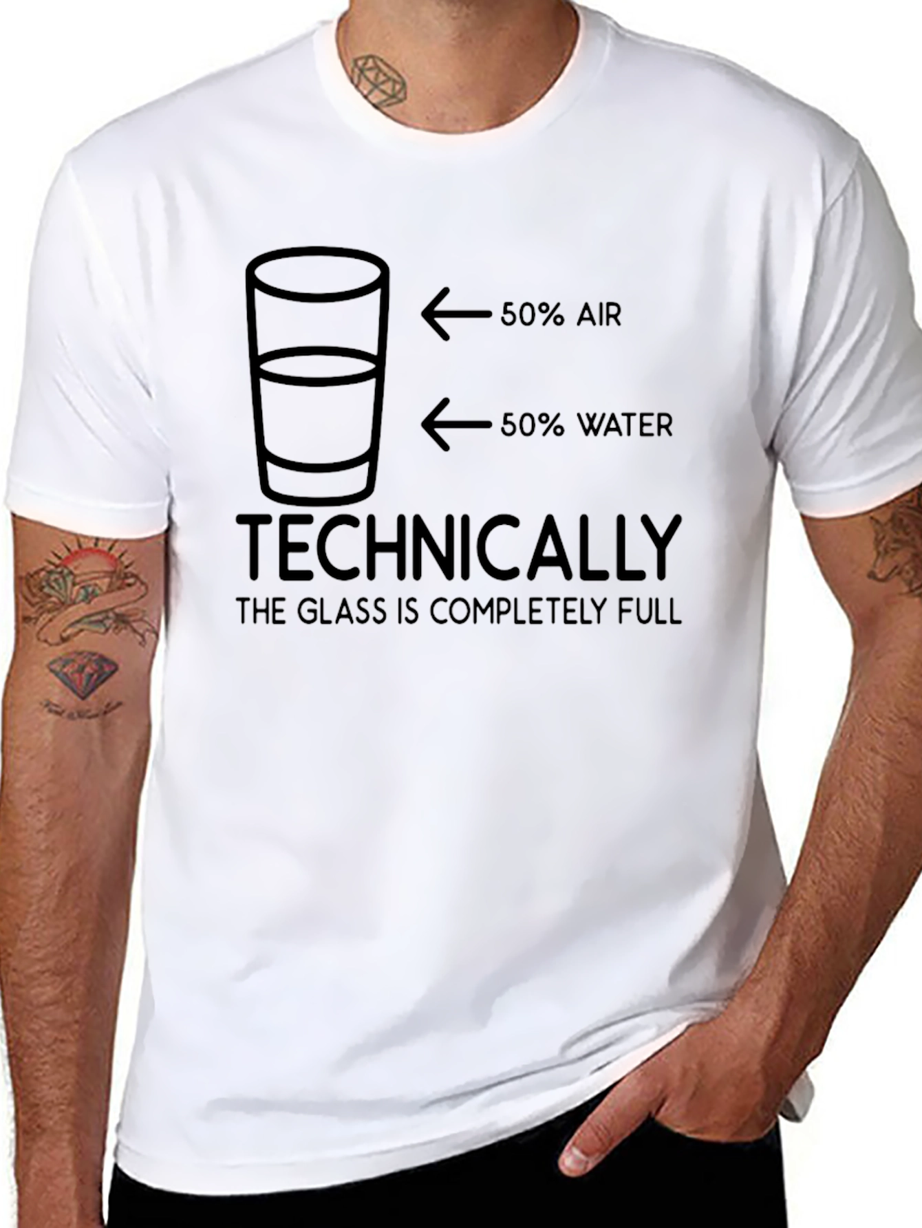 Optimist T-Shirt: Glass Completely Full Funny Graphic Tee