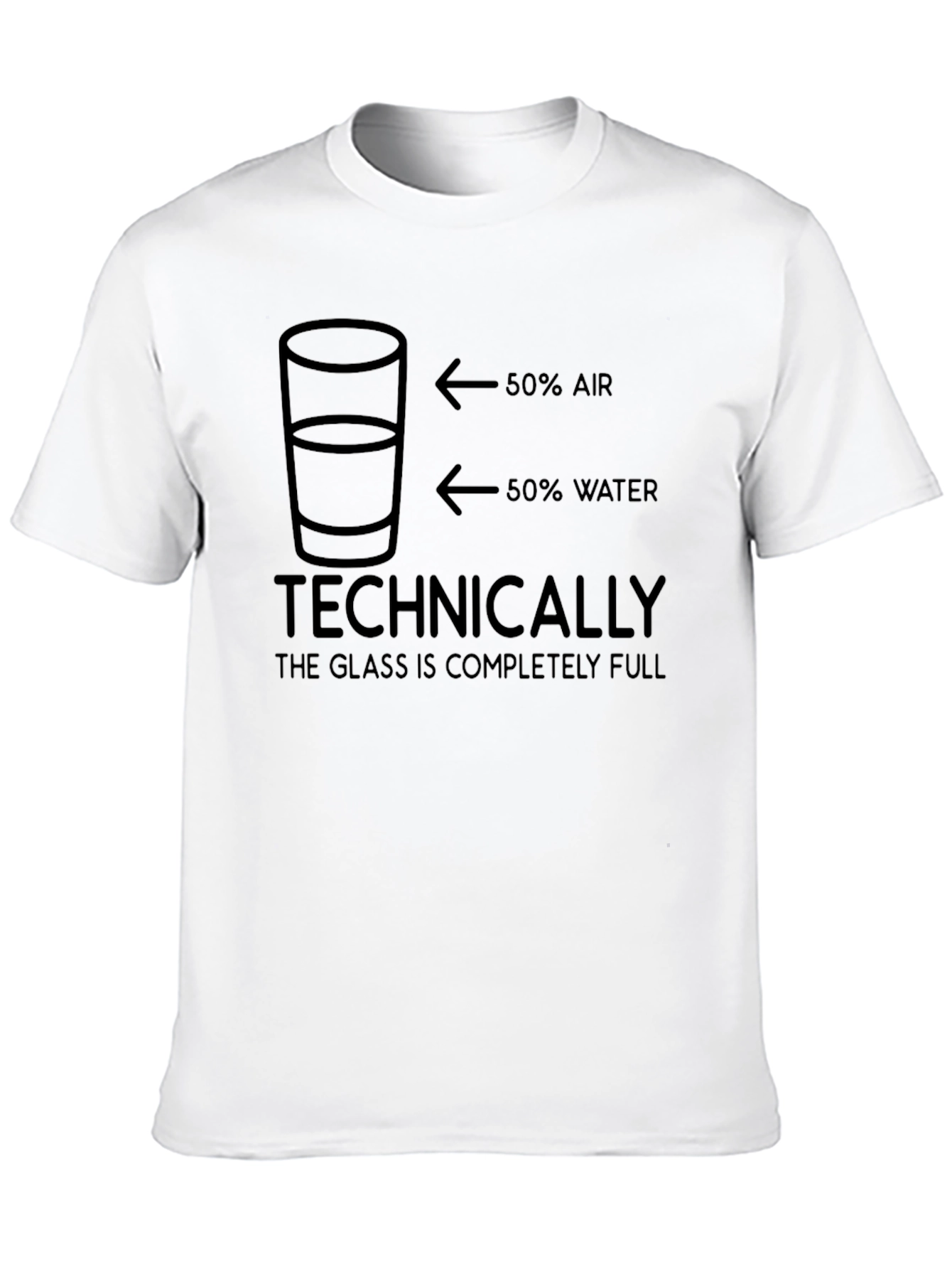 Optimist T-Shirt: Glass Completely Full Funny Graphic Tee