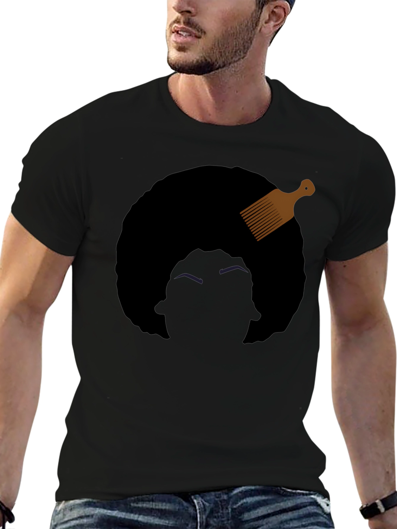 Afro Pick Graphic Tee - Black