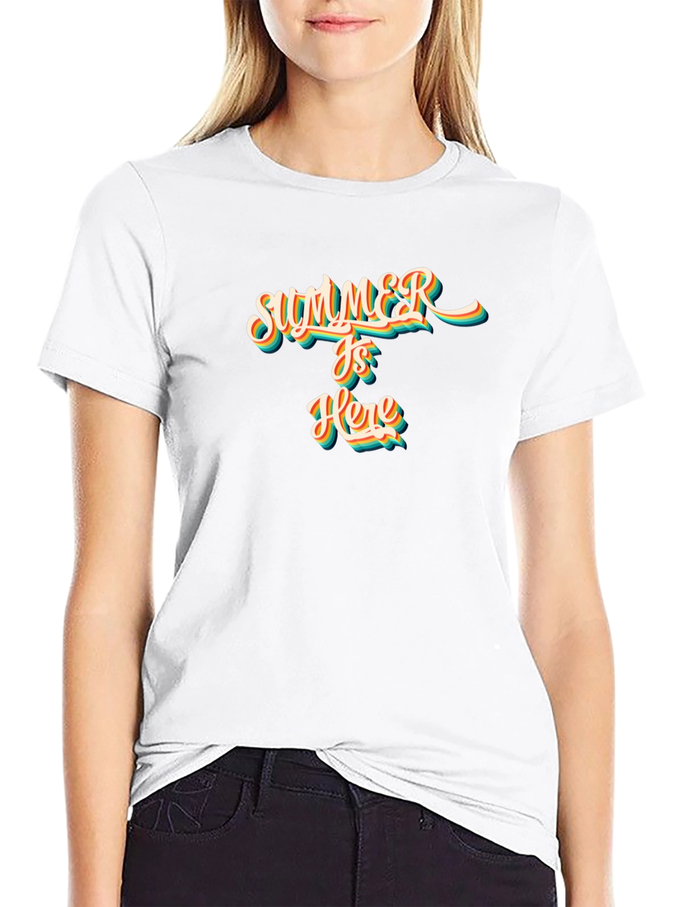 Summer is Here Graphic T-Shirt - Black