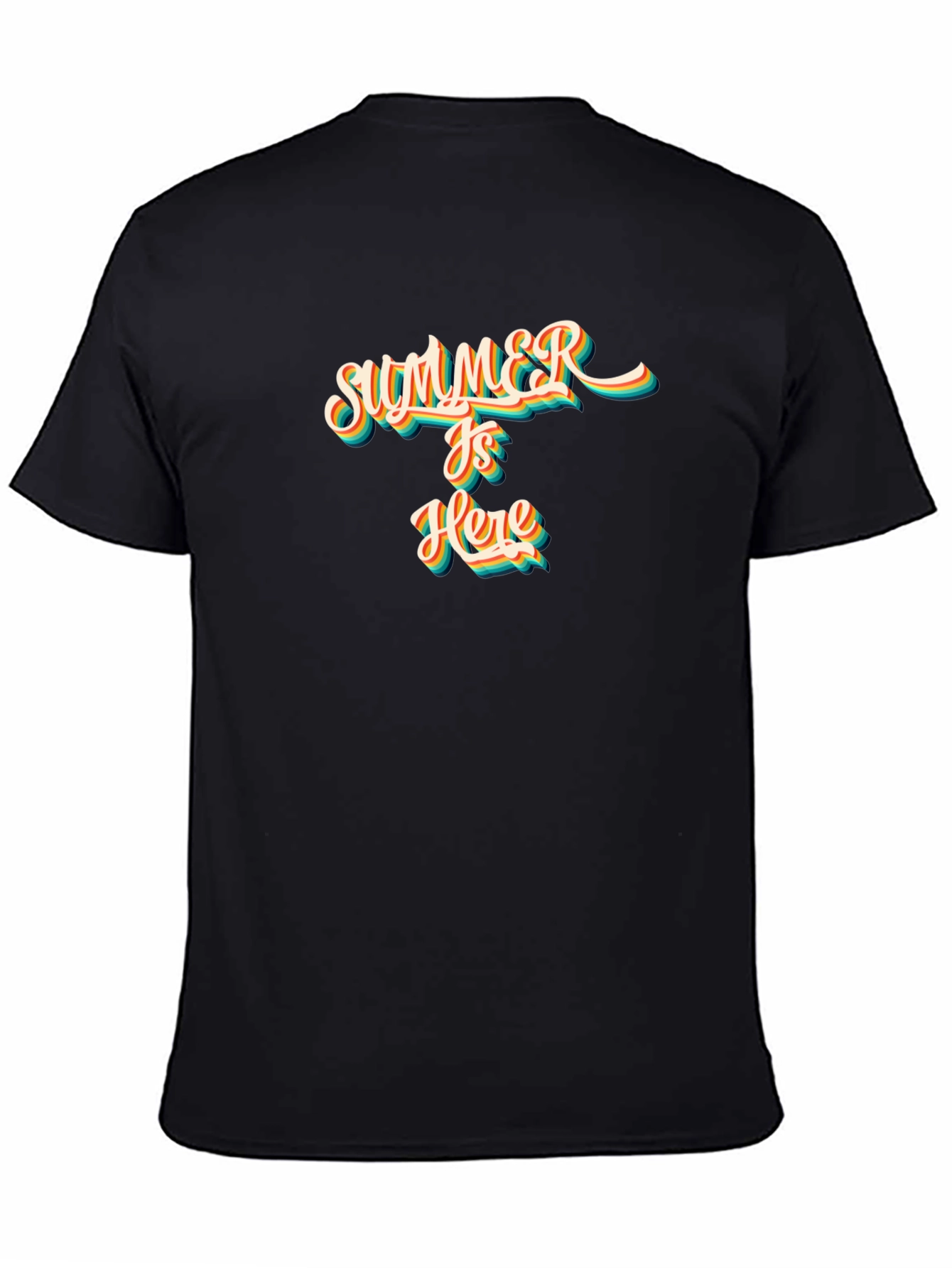 Summer is Here Graphic T-Shirt - Black