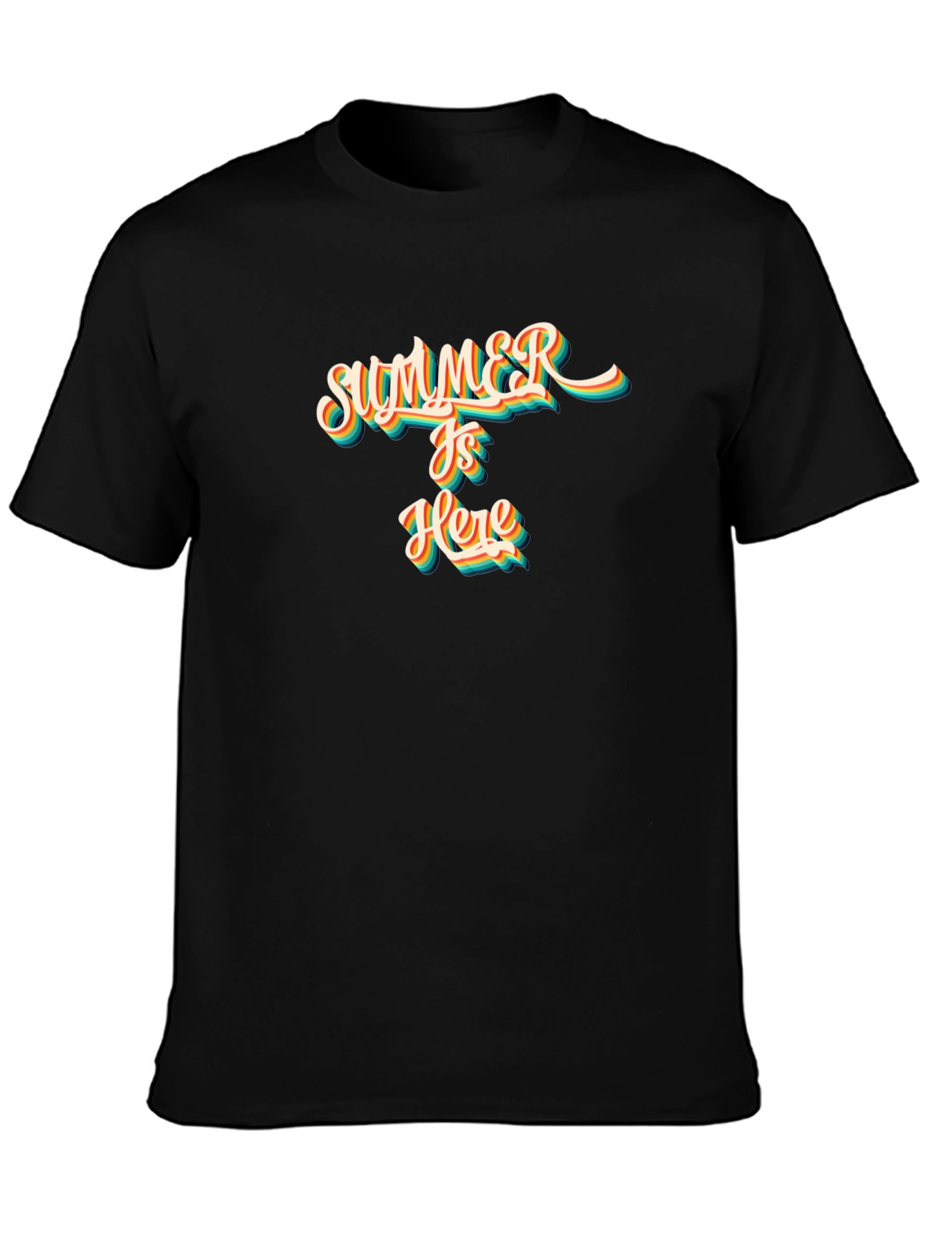 Summer is Here Graphic T-Shirt - Black
