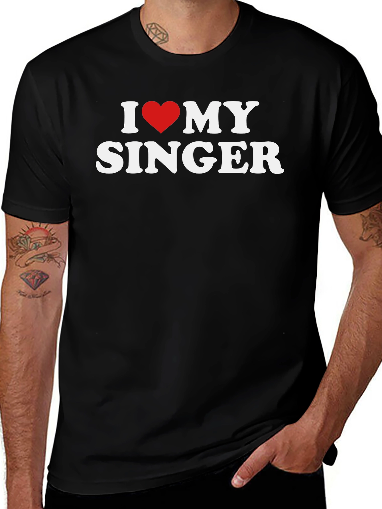 I Love My Singer T-Shirt - Black