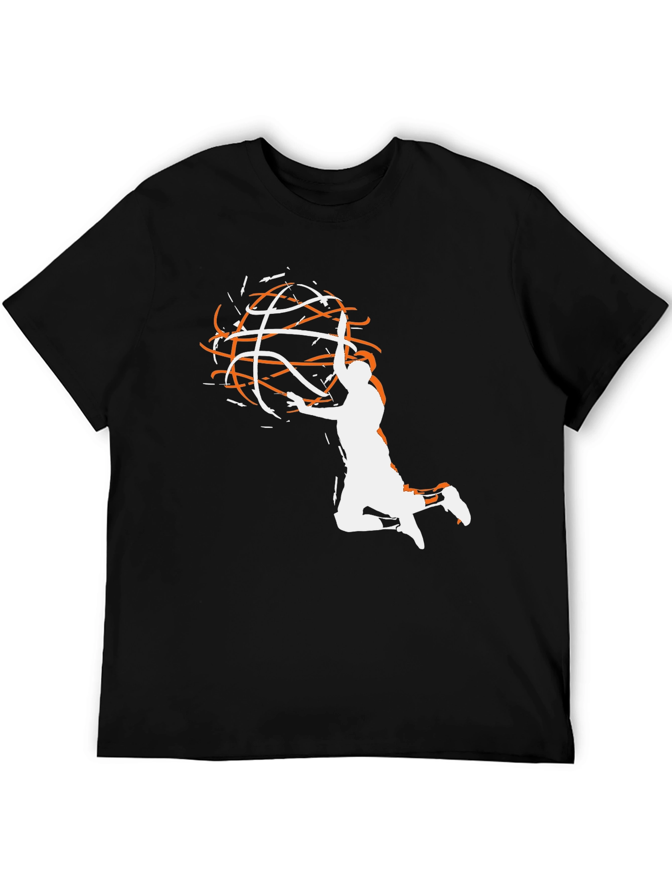 Basketball Graphic Tee - Black Cotton Blend