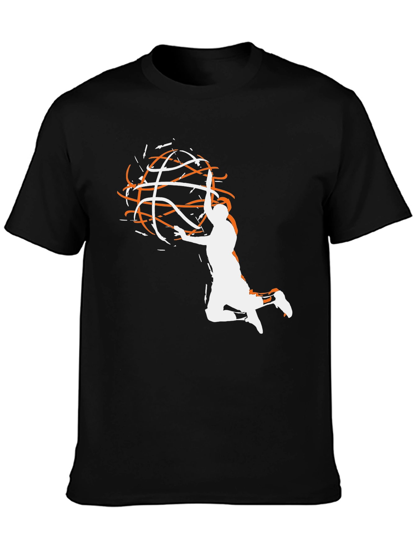 Basketball Graphic Tee - Black Cotton Blend