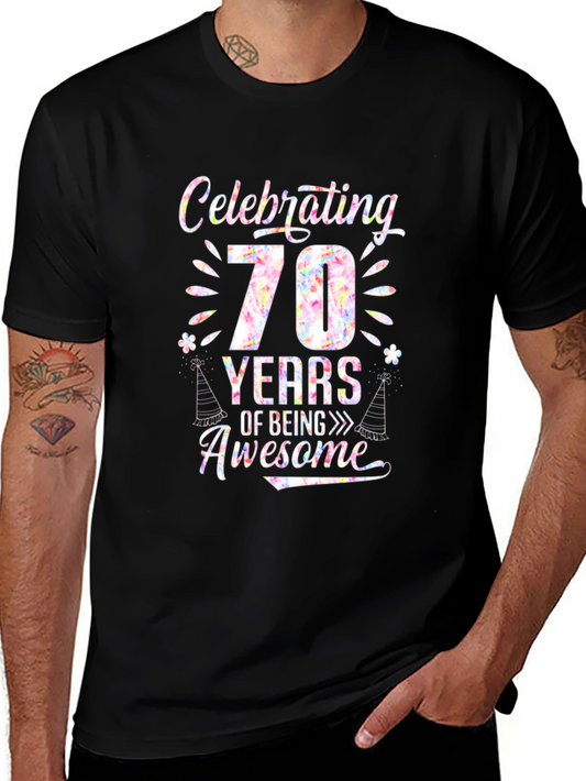 Celebrating 70 Years of Being Awesome Black T-Shirt