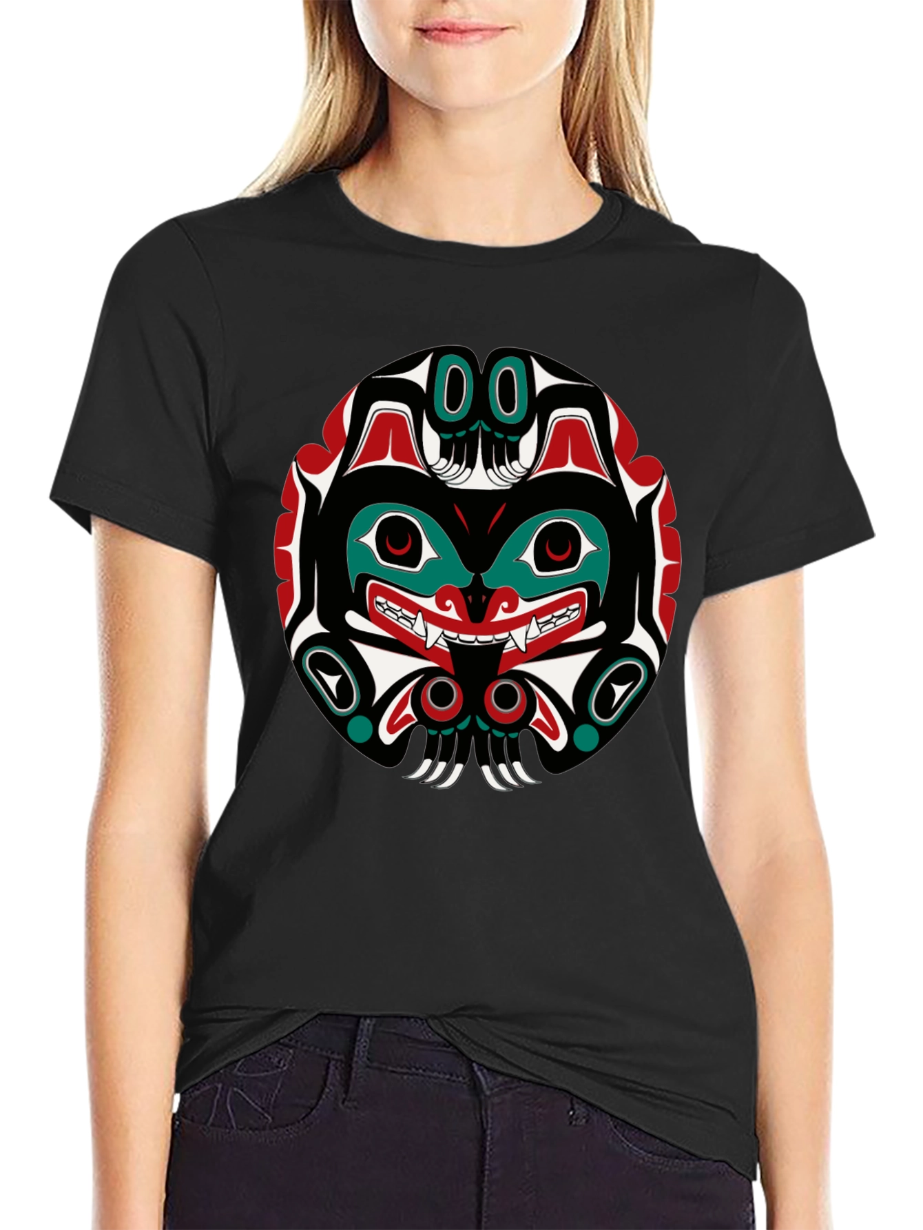 Tribal Art Graphic Tee - Black Unisex T-Shirt