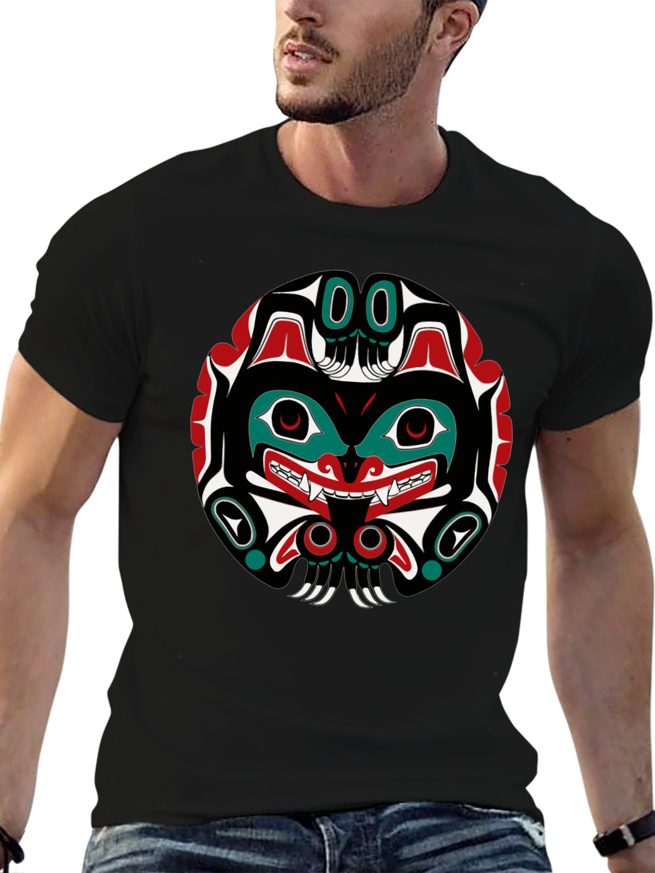 Tribal Art Graphic Tee - Black Unisex T-Shirt