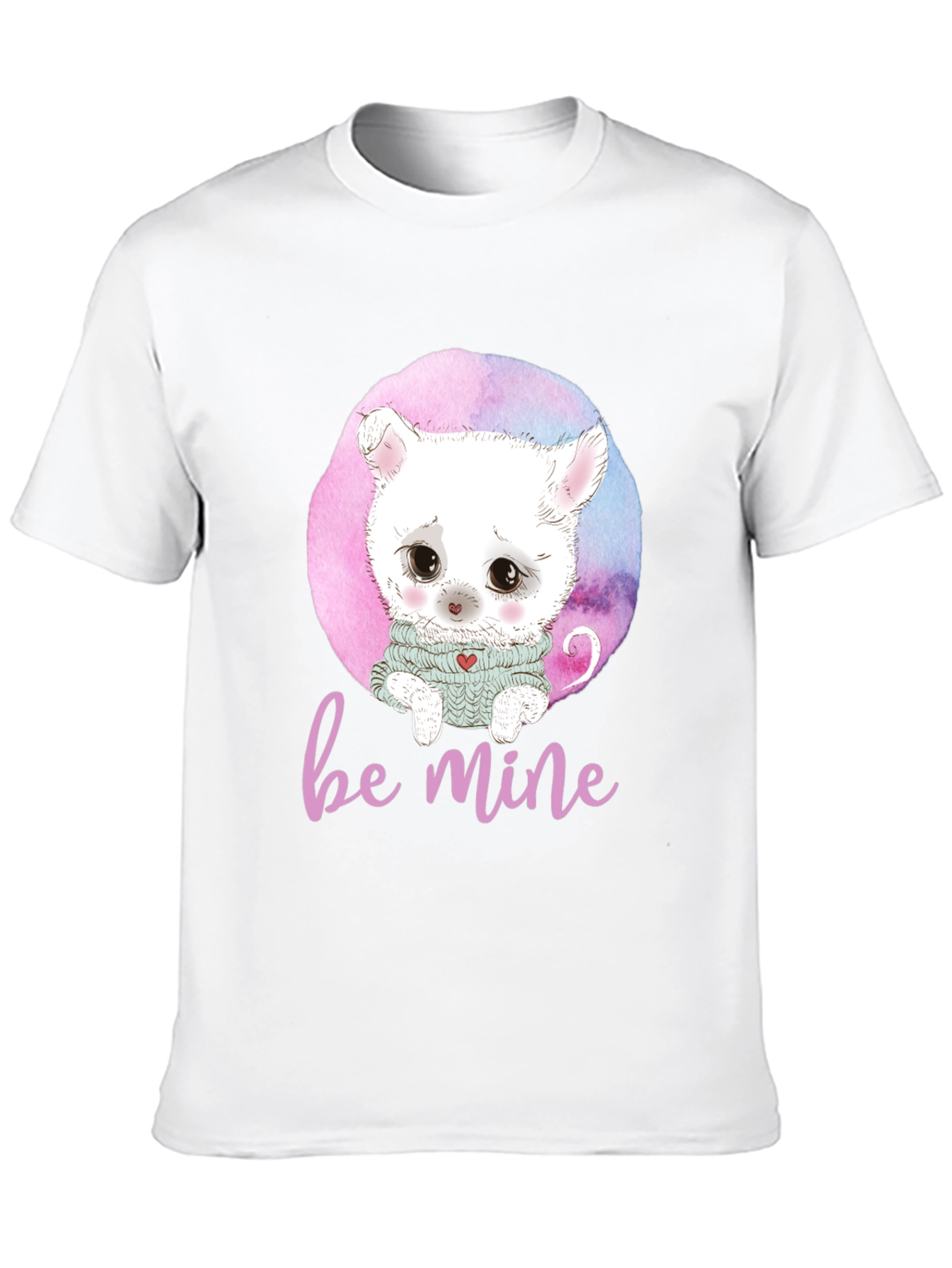 Be Mine Cat Graphic Black T-Shirt