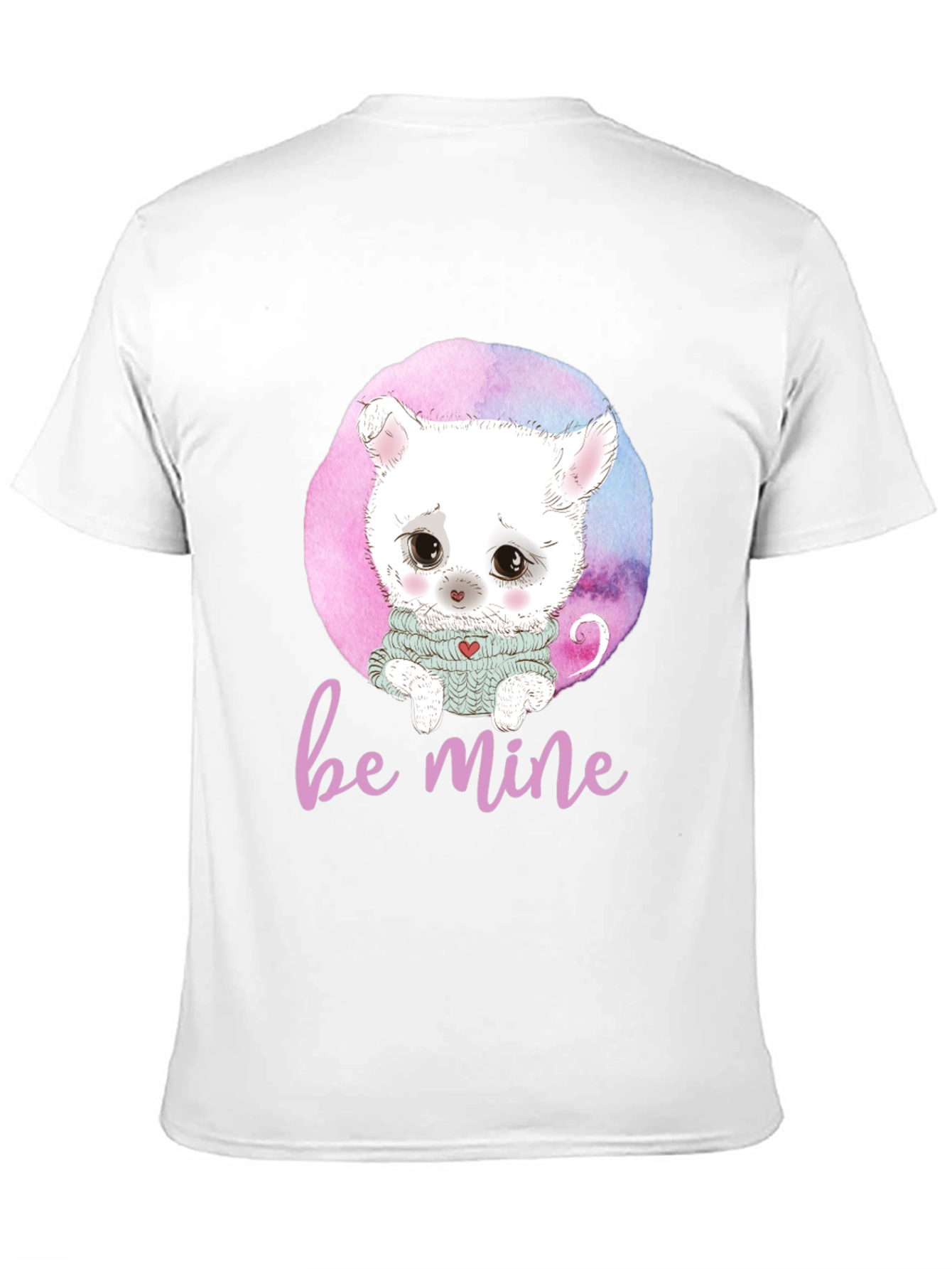 Be Mine Cat Graphic Black T-Shirt