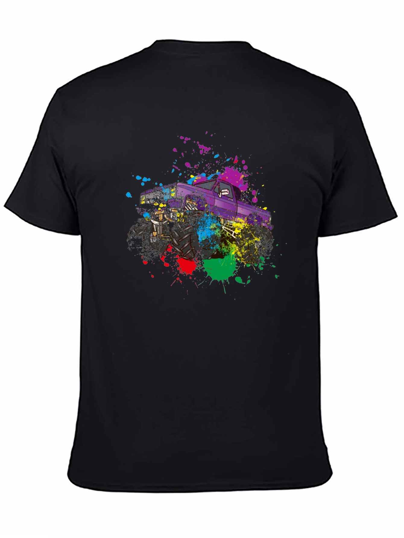Monster Truck Paint Splatter Graphic T-Shirt