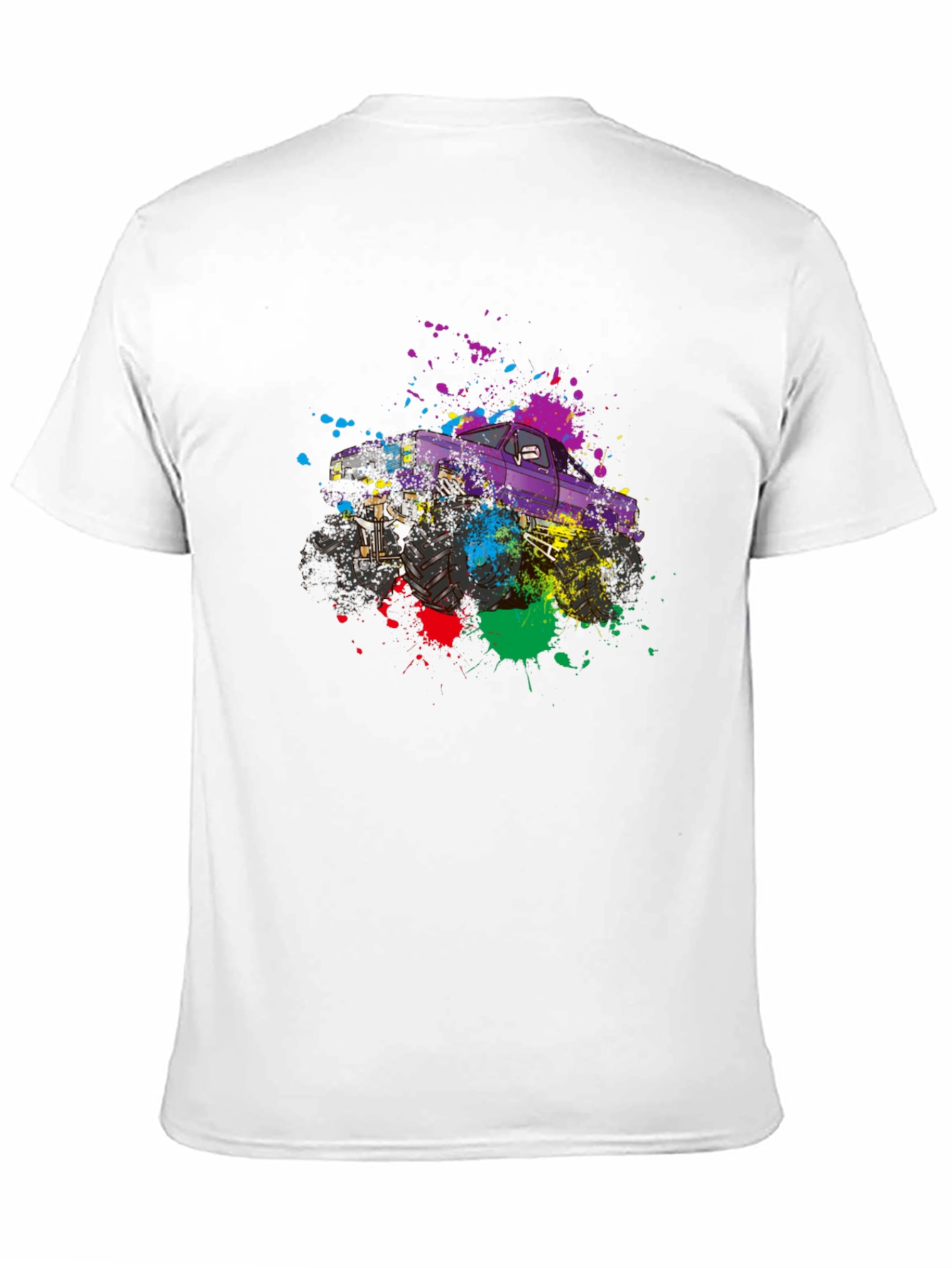 Monster Truck Paint Splatter Graphic T-Shirt