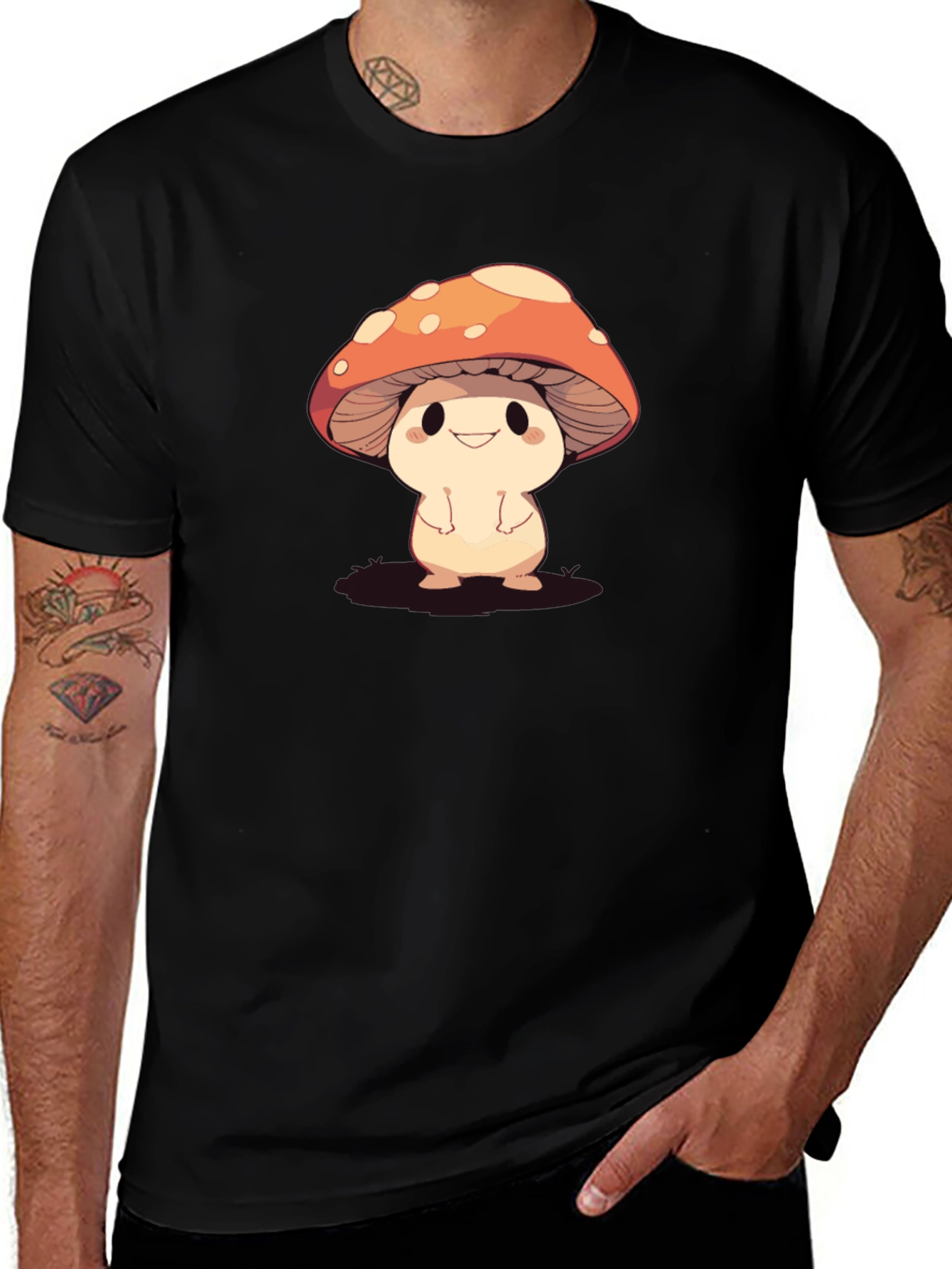 Cute Mushroom Cartoon Graphic Tee