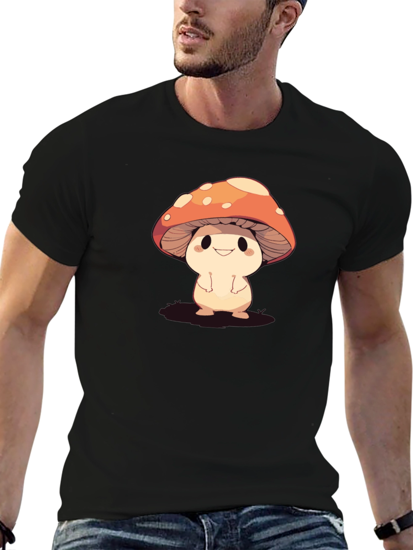 Cute Mushroom Cartoon Graphic Tee