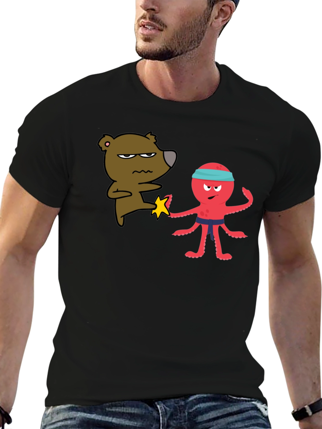 Bear vs Octopus T-Shirt - Martial Arts Funny Tee
