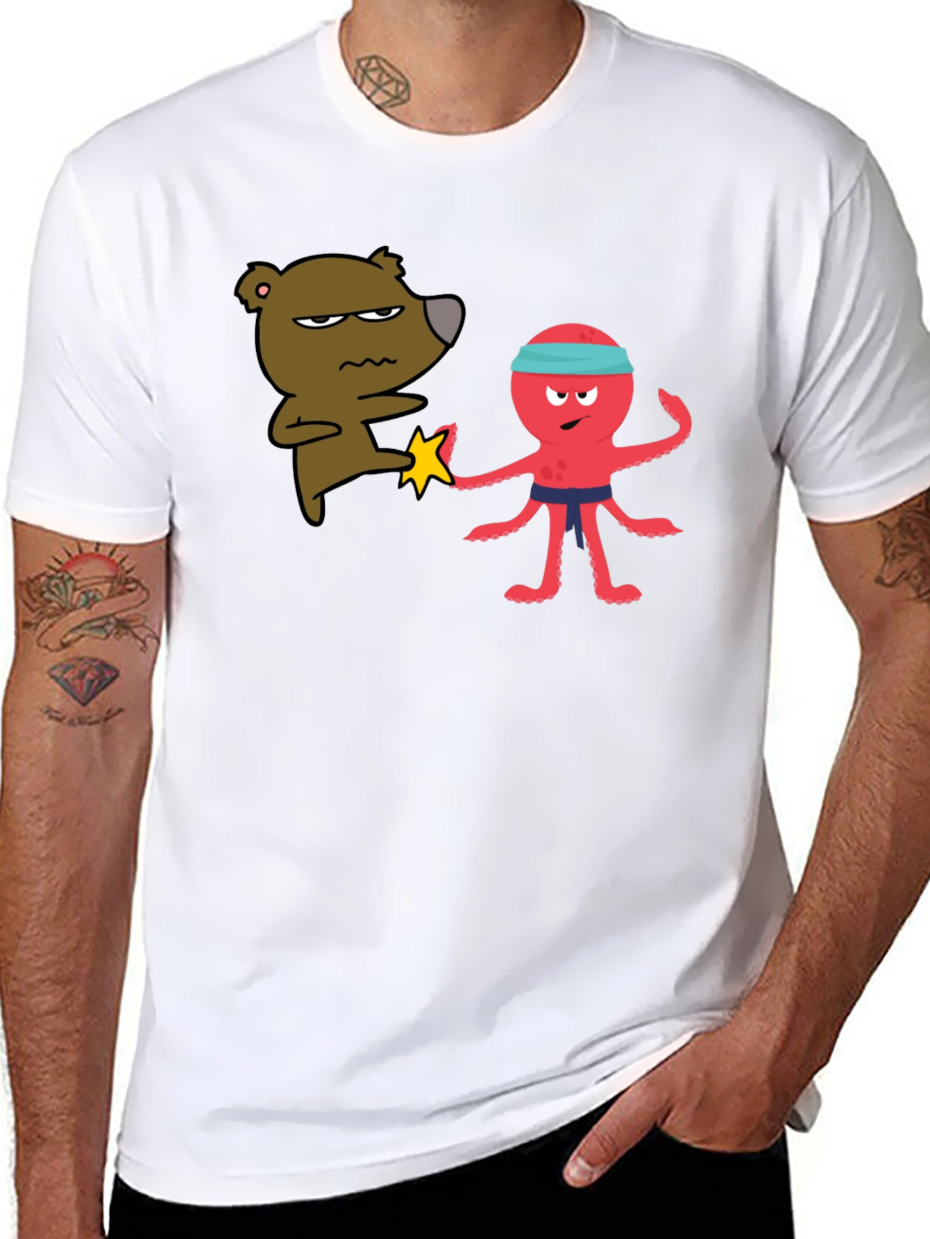 Bear vs Octopus T-Shirt - Martial Arts Funny Tee
