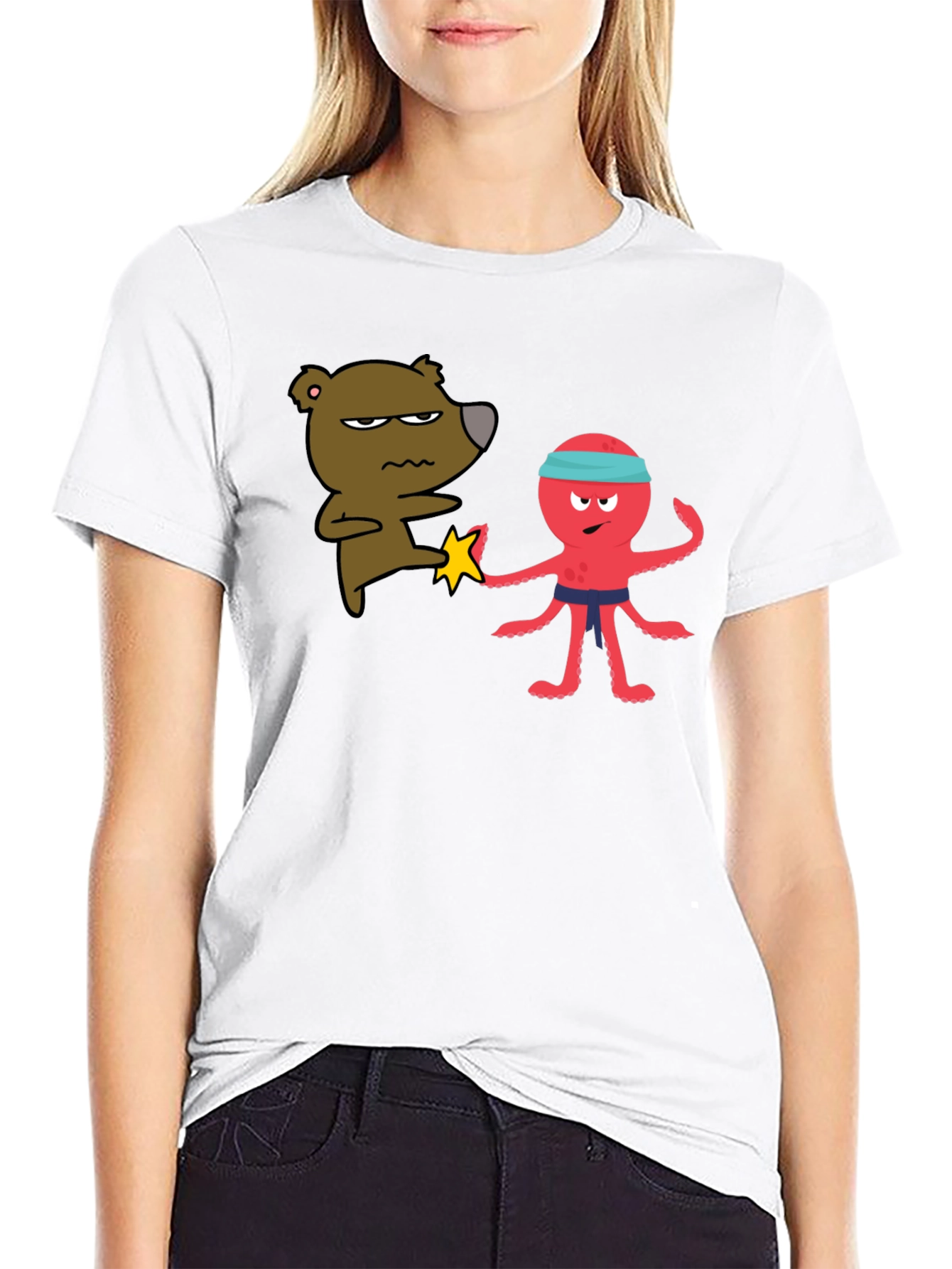 Bear vs Octopus T-Shirt - Martial Arts Funny Tee