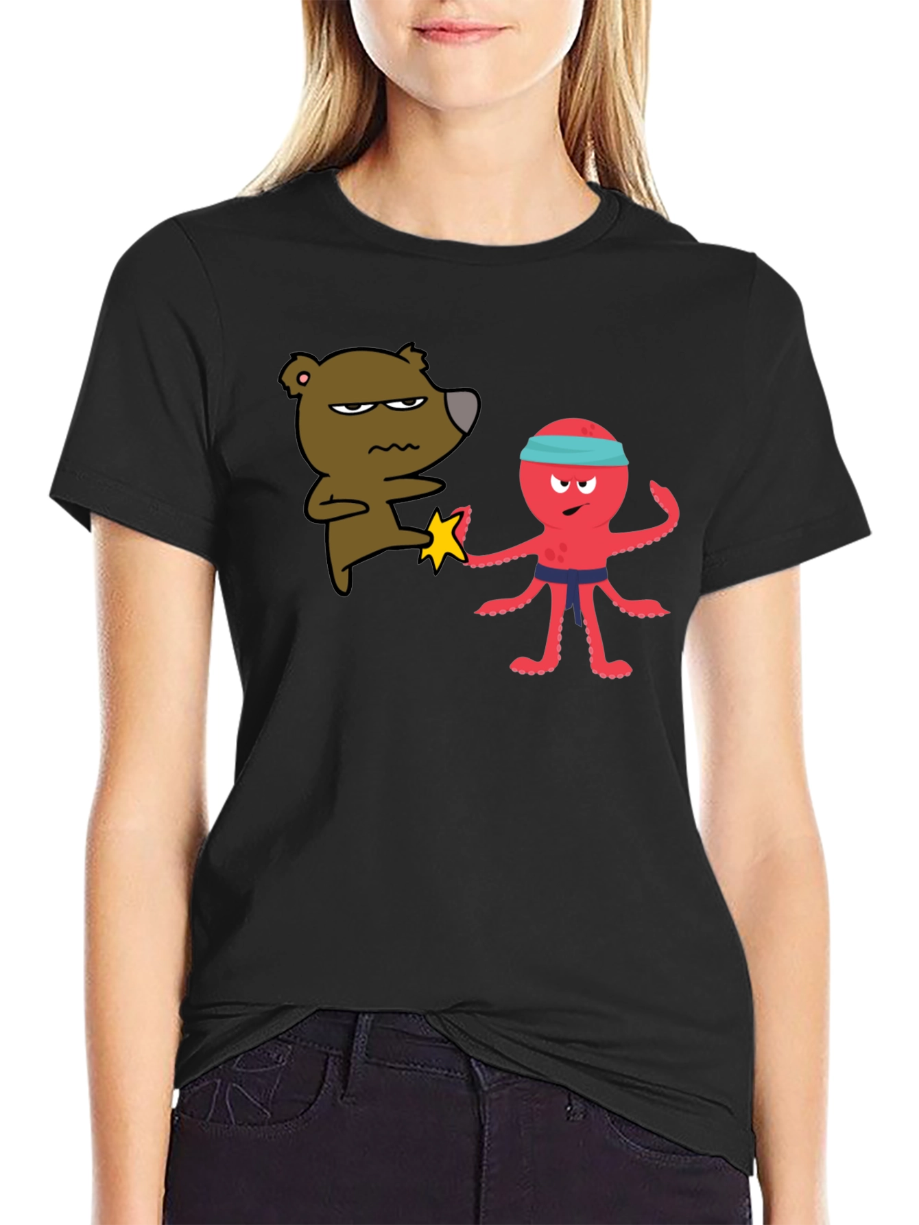 Bear vs Octopus T-Shirt - Martial Arts Funny Tee