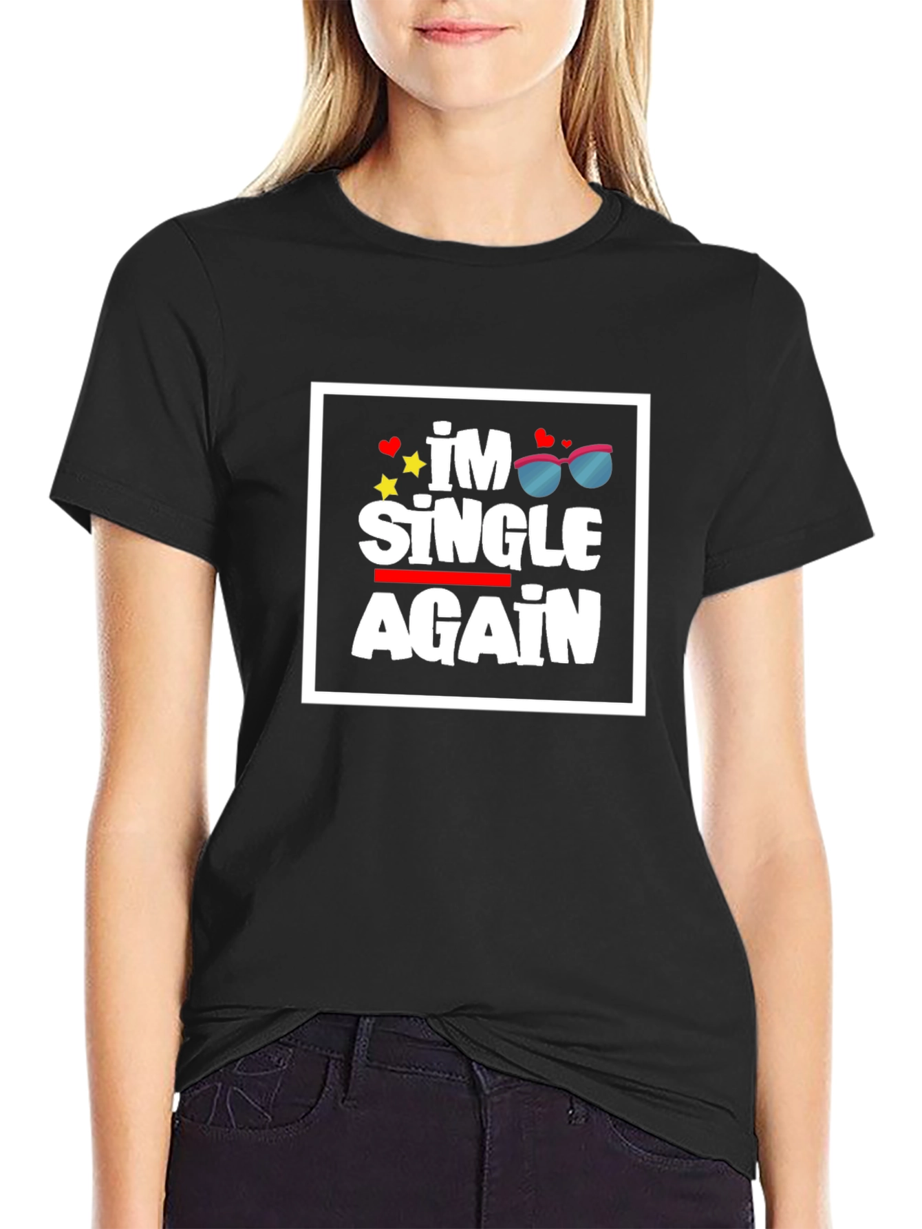 Im Single Again Graphic Tee - Black T-Shirt
