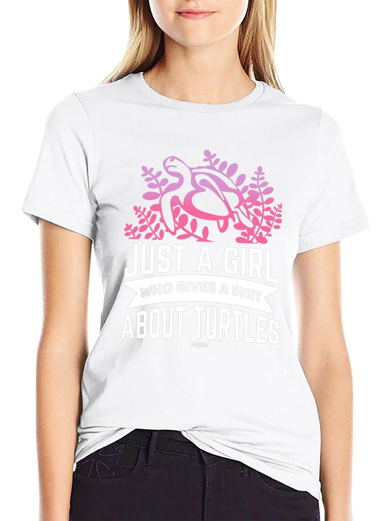 Girl Who Gives A Shit About Turtles Black T-Shirt