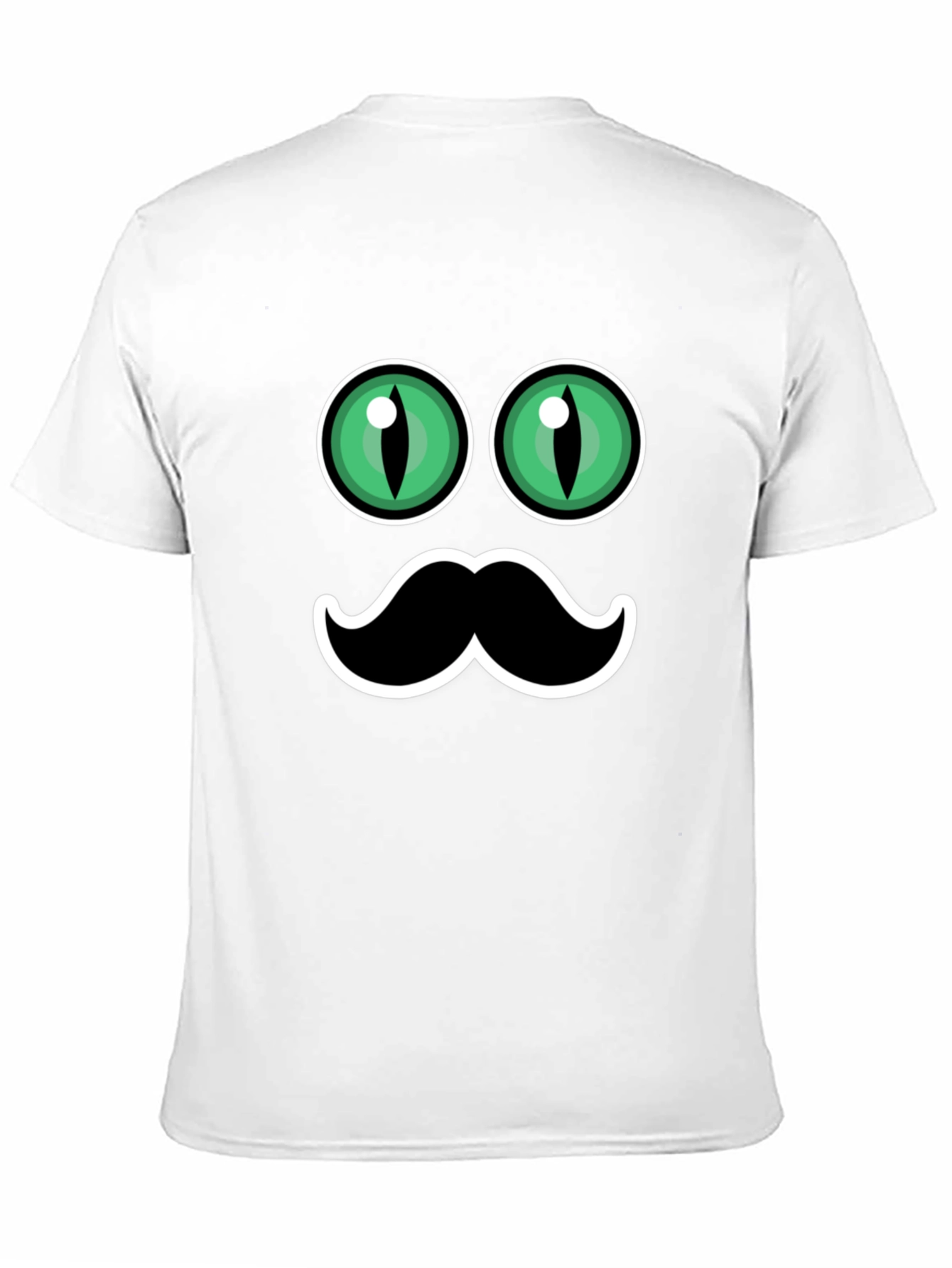 Funny Cat Eyes & Moustache Graphic T-Shirt